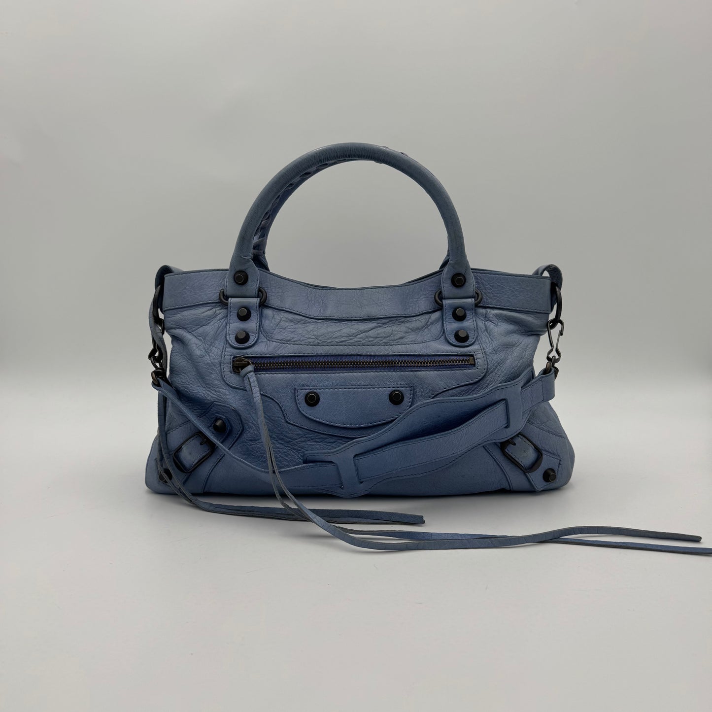 Balenciaga Powder Blue Leather Classic First