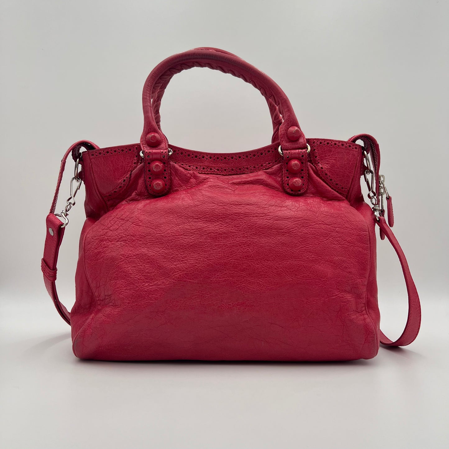 Balenciaga Pink Leather Giant City Bag