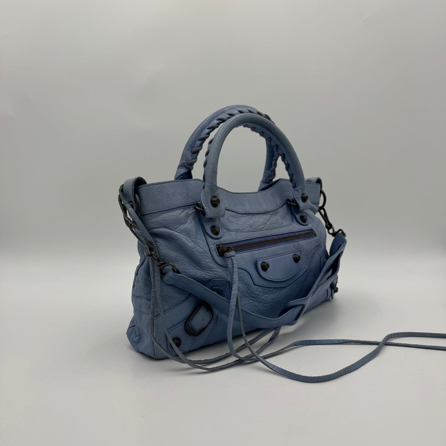 Balenciaga Powder Blue Leather Classic First