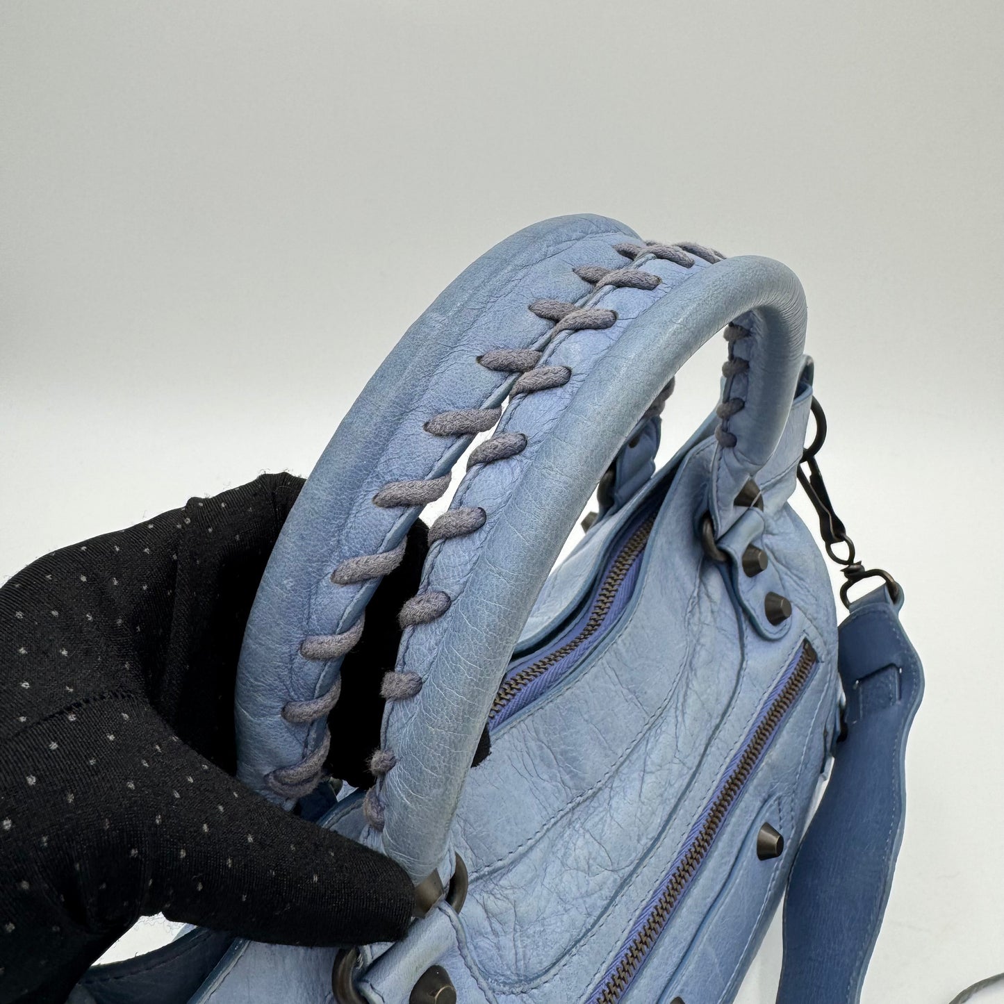 Balenciaga Powder Blue Leather Classic First