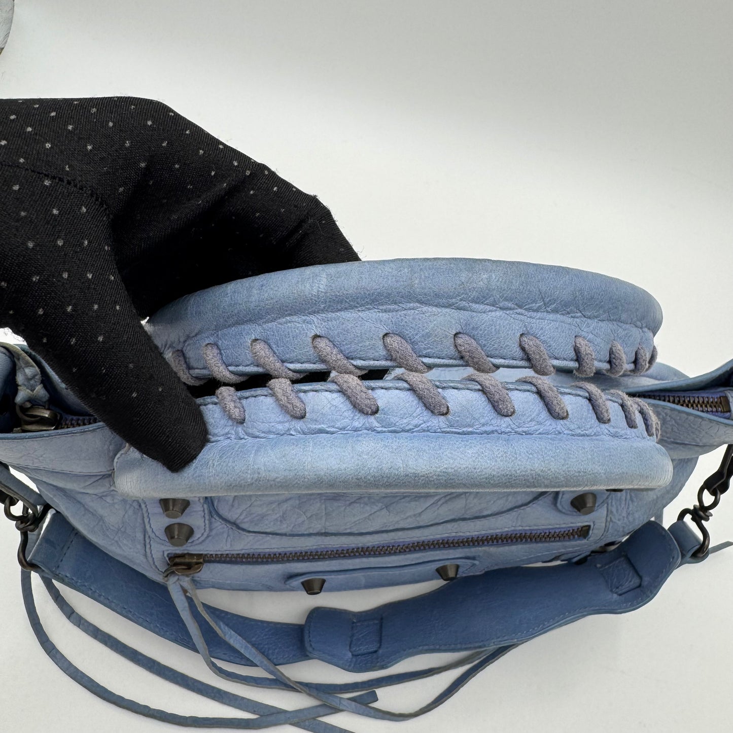Balenciaga Powder Blue Leather Classic First
