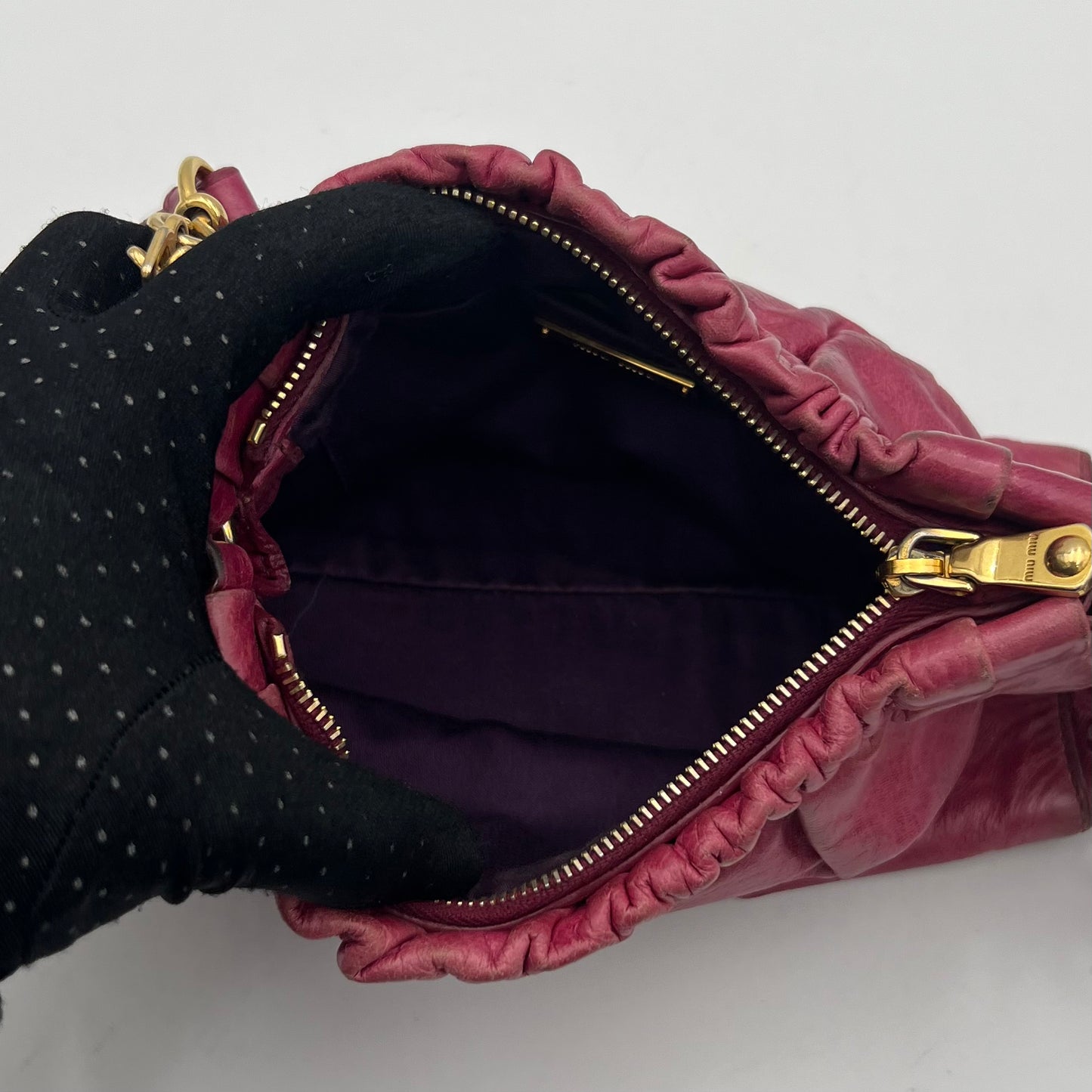 Miu Miu Pink Vitello Lux Crossbody GHW