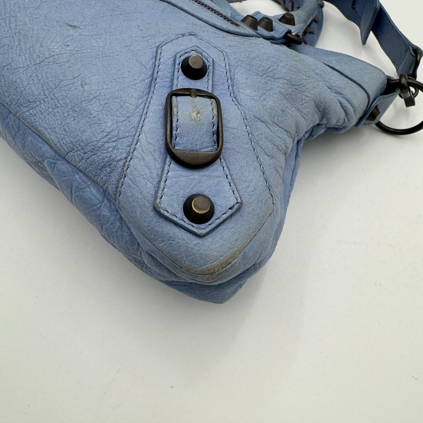Balenciaga Powder Blue Leather Classic First