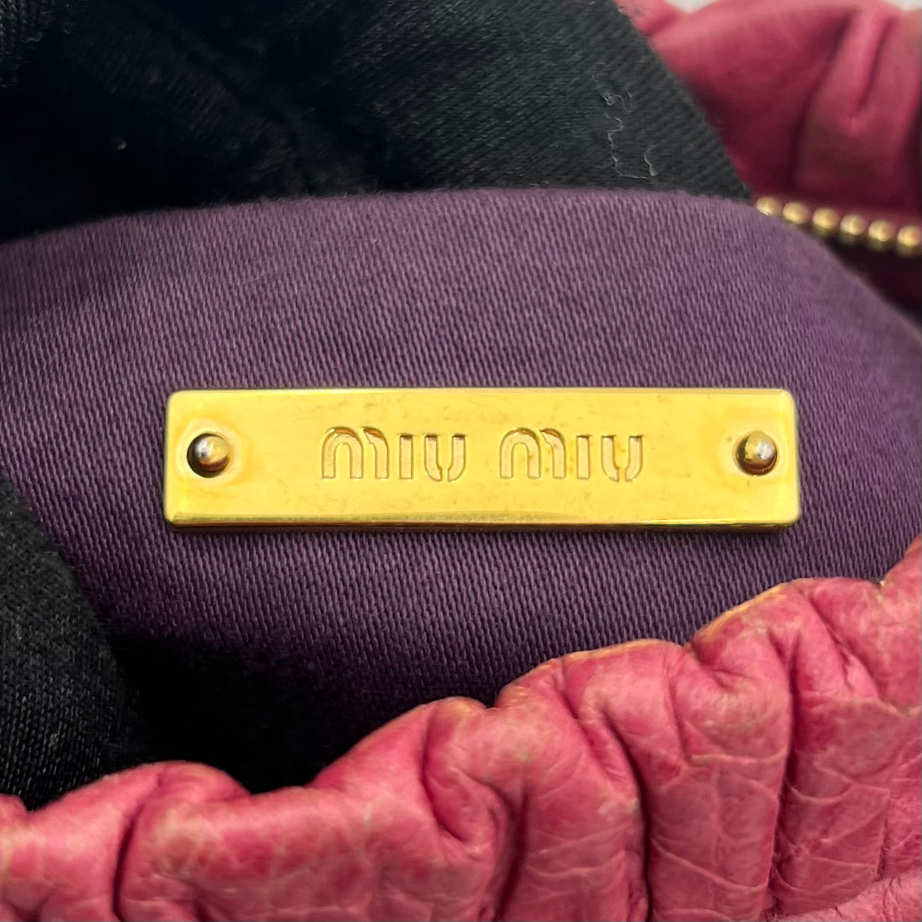 Miu Miu Pink Vitello Lux Crossbody GHW