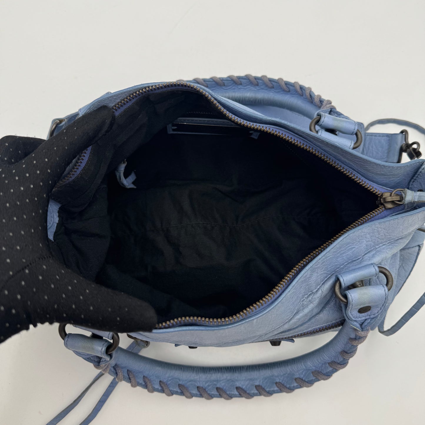 Balenciaga Powder Blue Leather Classic First