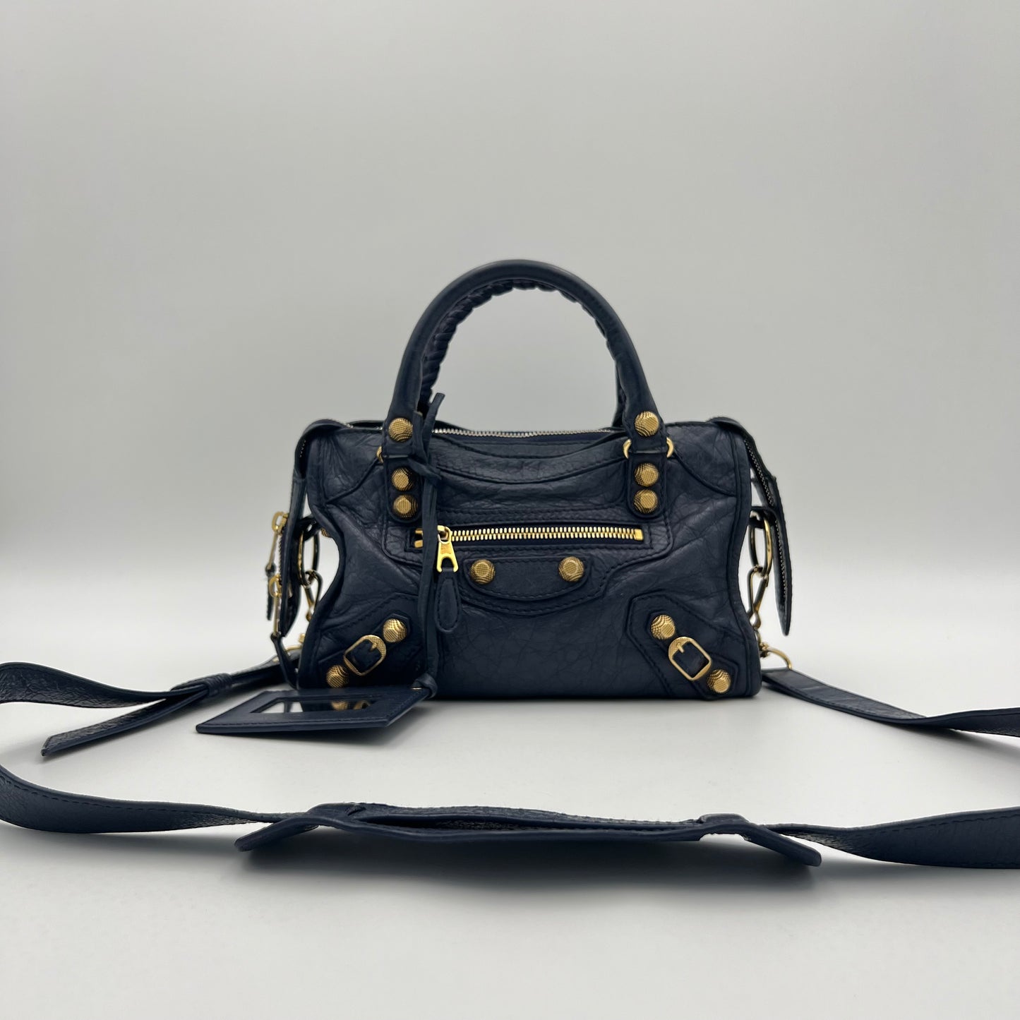Balenciaga Navy Blue Giant 12 Mini City GHW