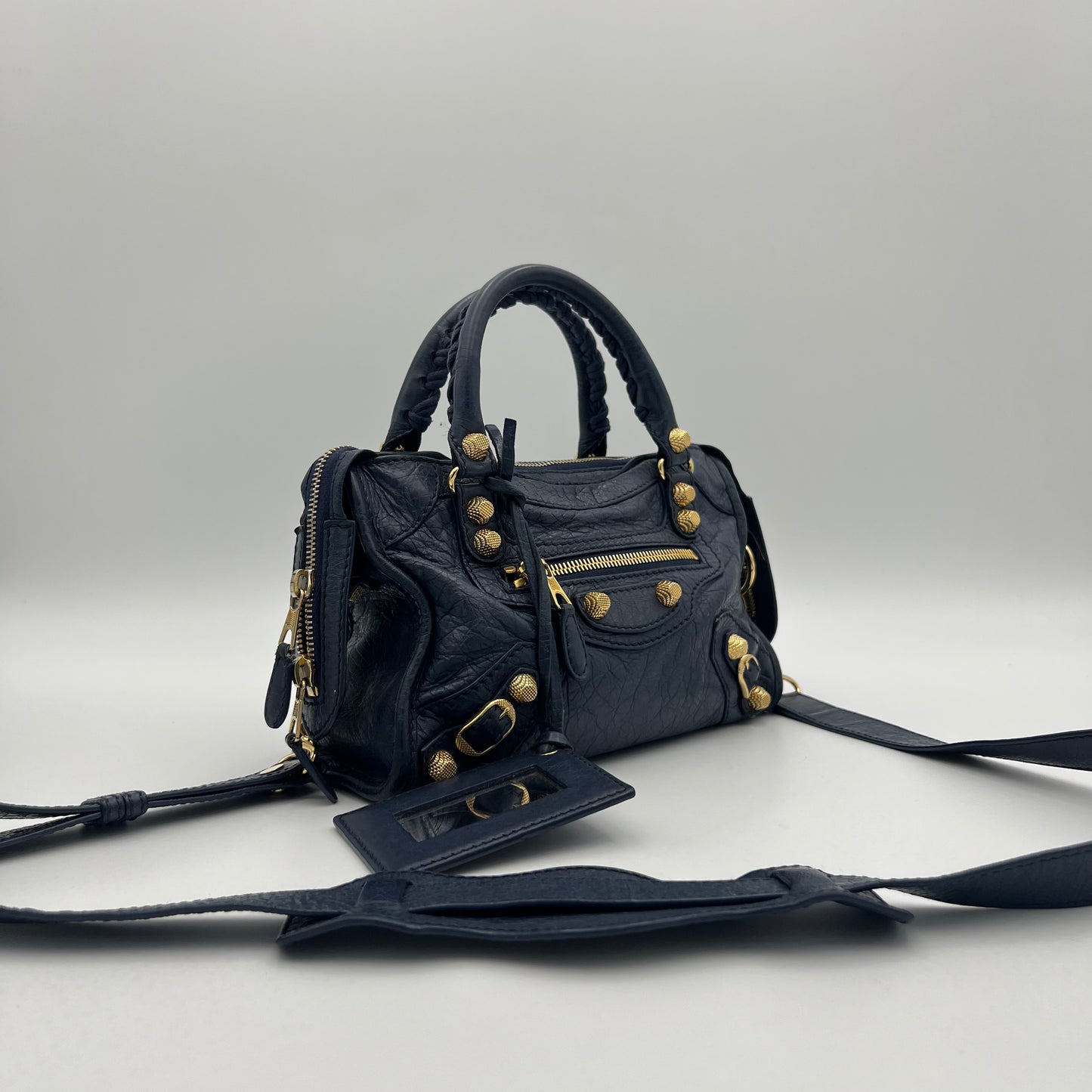 Balenciaga Navy Blue Giant 12 Mini City GHW