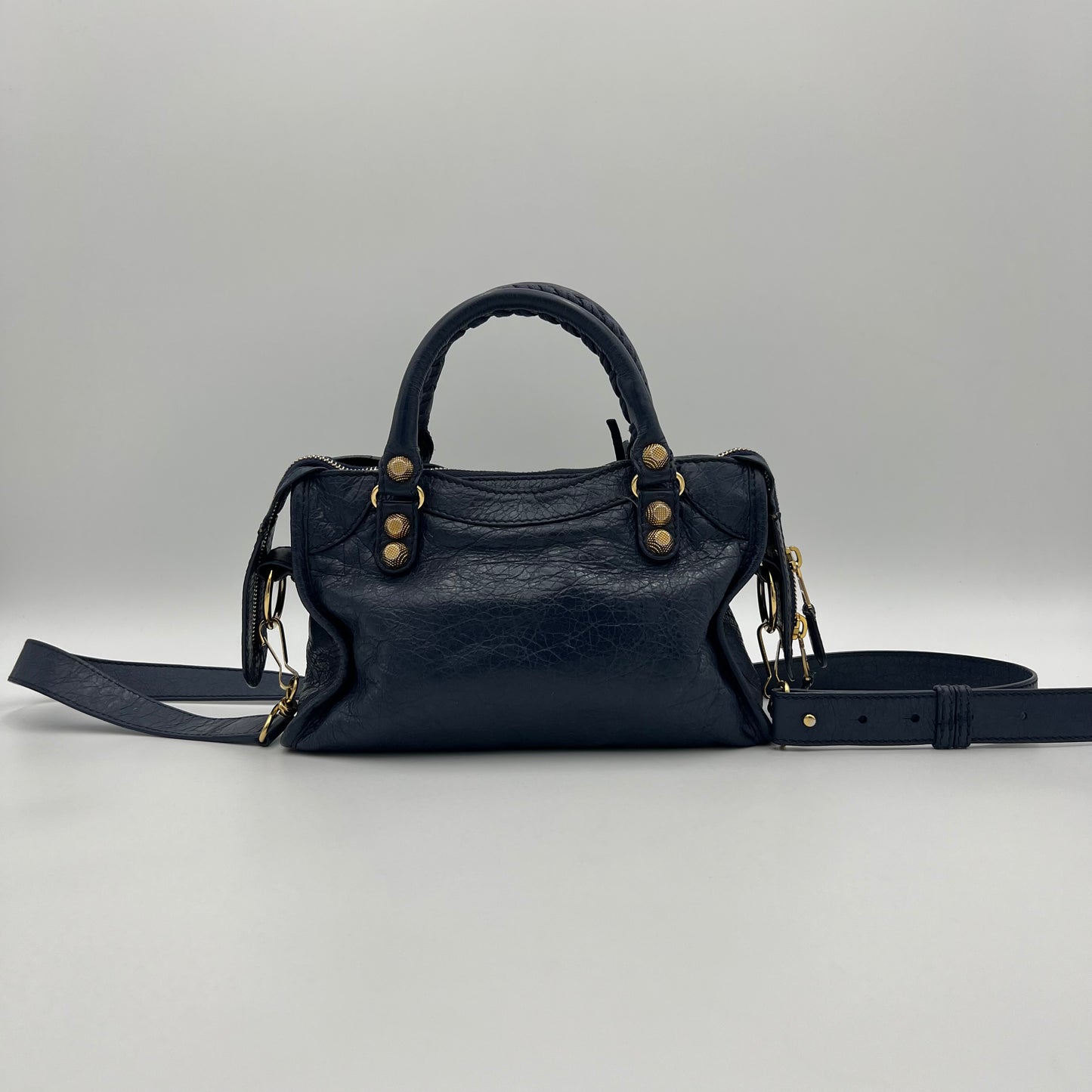 Balenciaga Navy Blue Giant 12 Mini City GHW