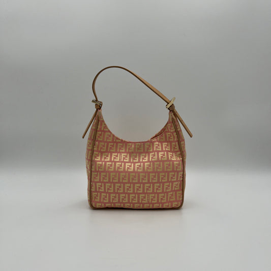 Fendi Pink Zucchino Mini Hobo Bag