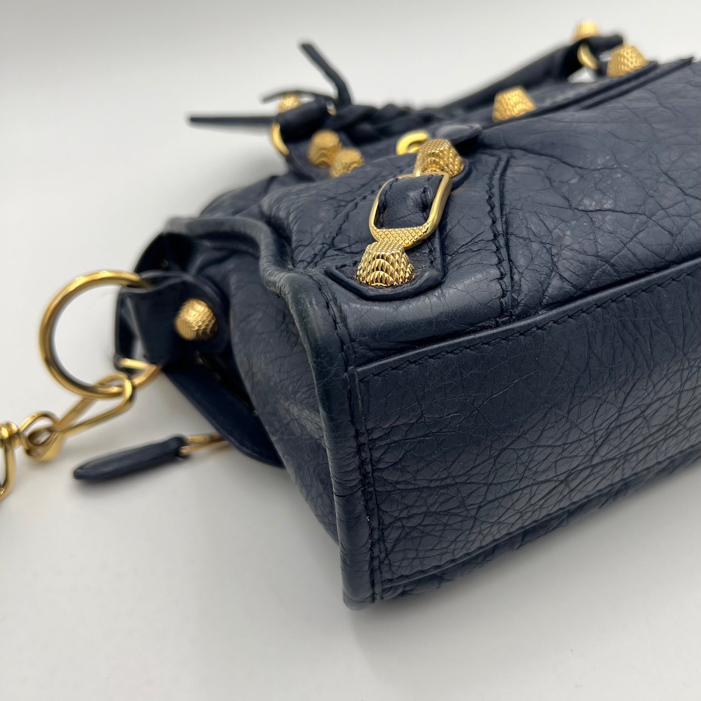 Balenciaga Navy Blue Giant 12 Mini City GHW