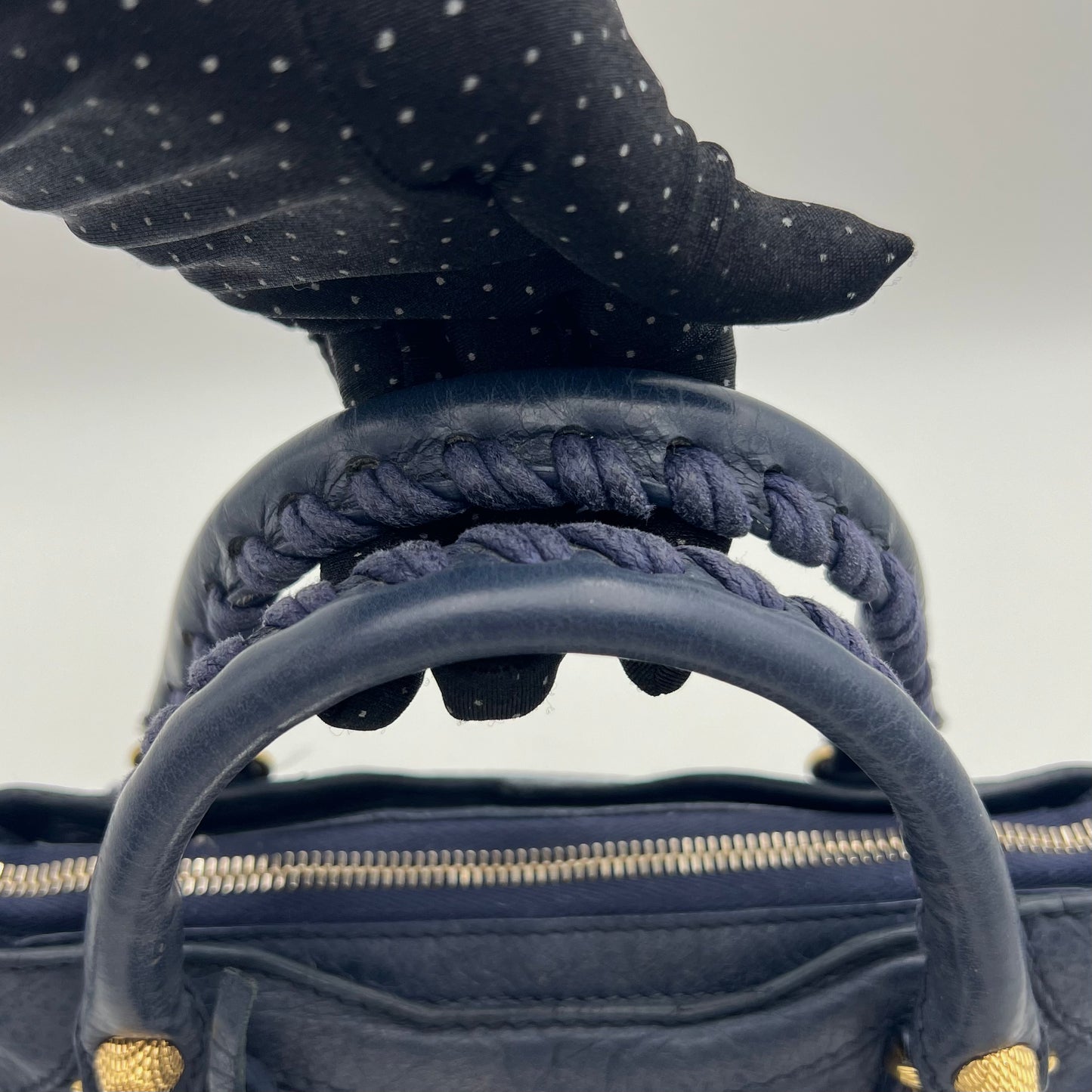 Balenciaga Navy Blue Giant 12 Mini City GHW