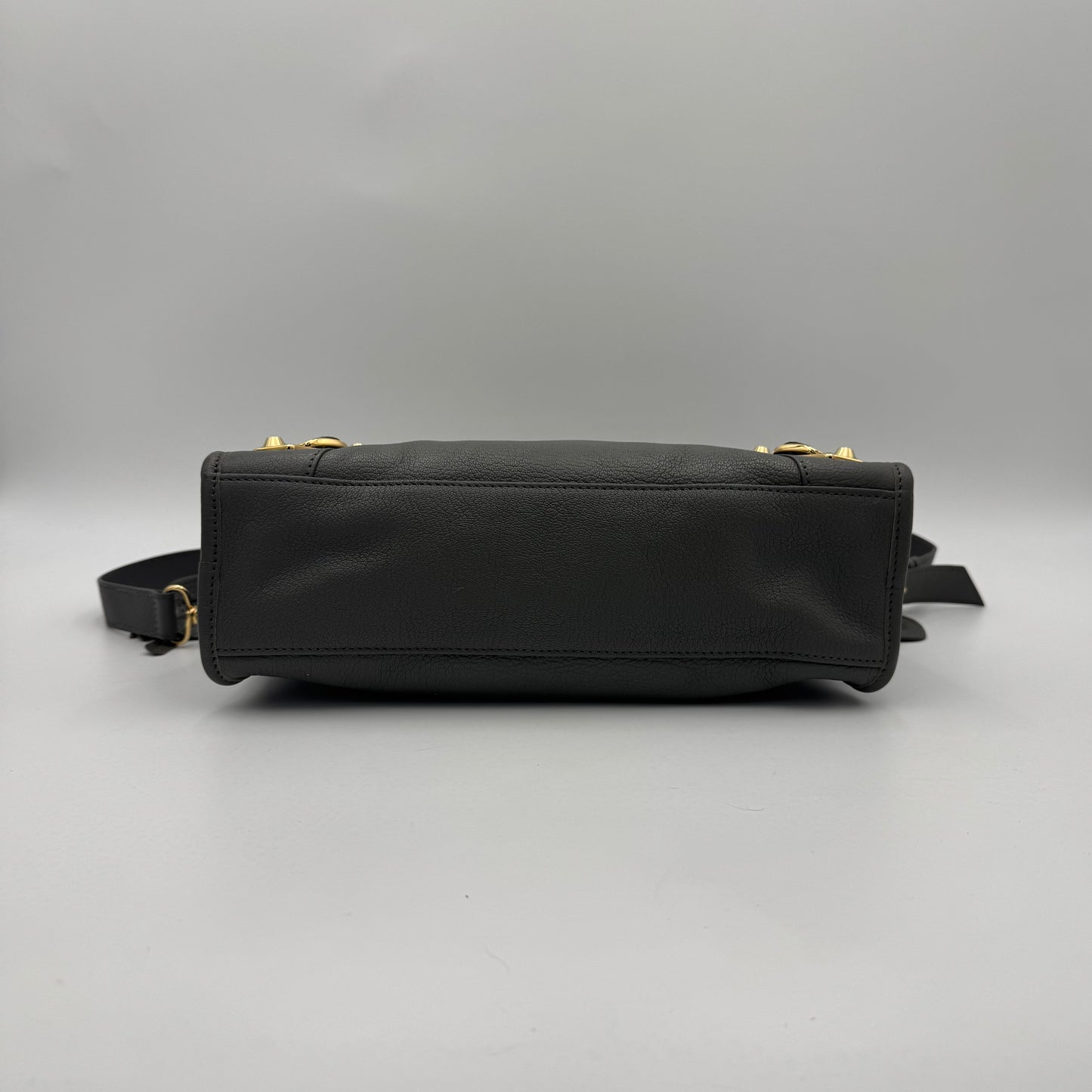 Balenciaga Gray Leather Metallic Edge Small City