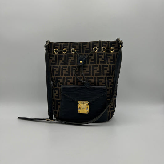 Fendi Tobacco Zucca Mamma Mon Tresor Bucket Bag