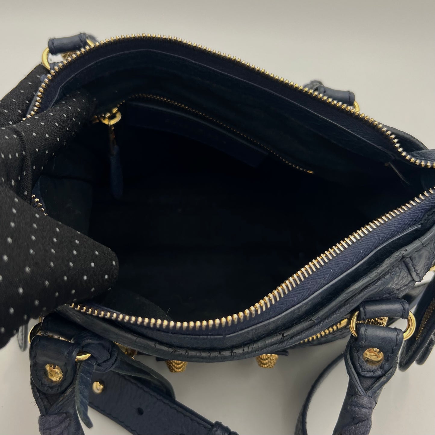 Balenciaga Navy Blue Giant 12 Mini City GHW
