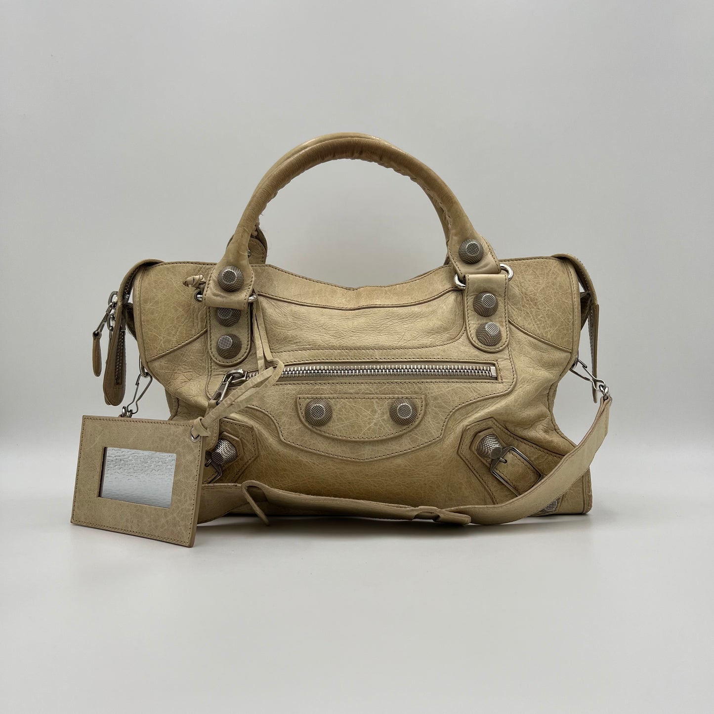 Balenciaga Light Beige Lambskin Giant 21 City Bag SHW