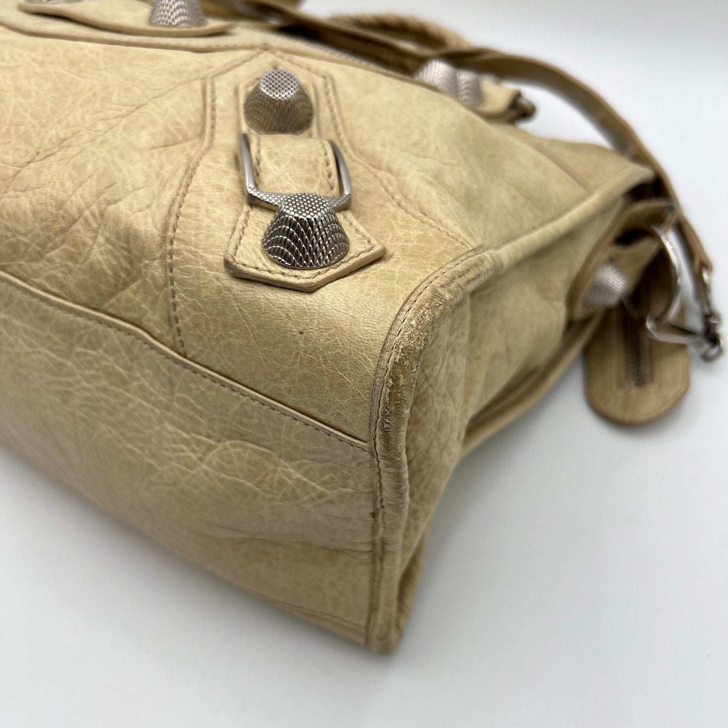 Balenciaga Light Beige Lambskin Giant 21 City Bag SHW