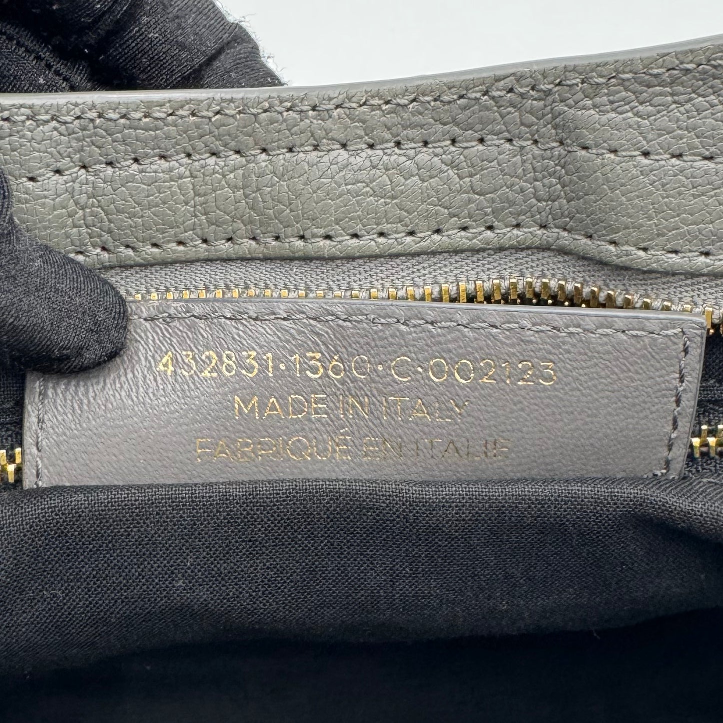 Balenciaga Gray Leather Metallic Edge Small City