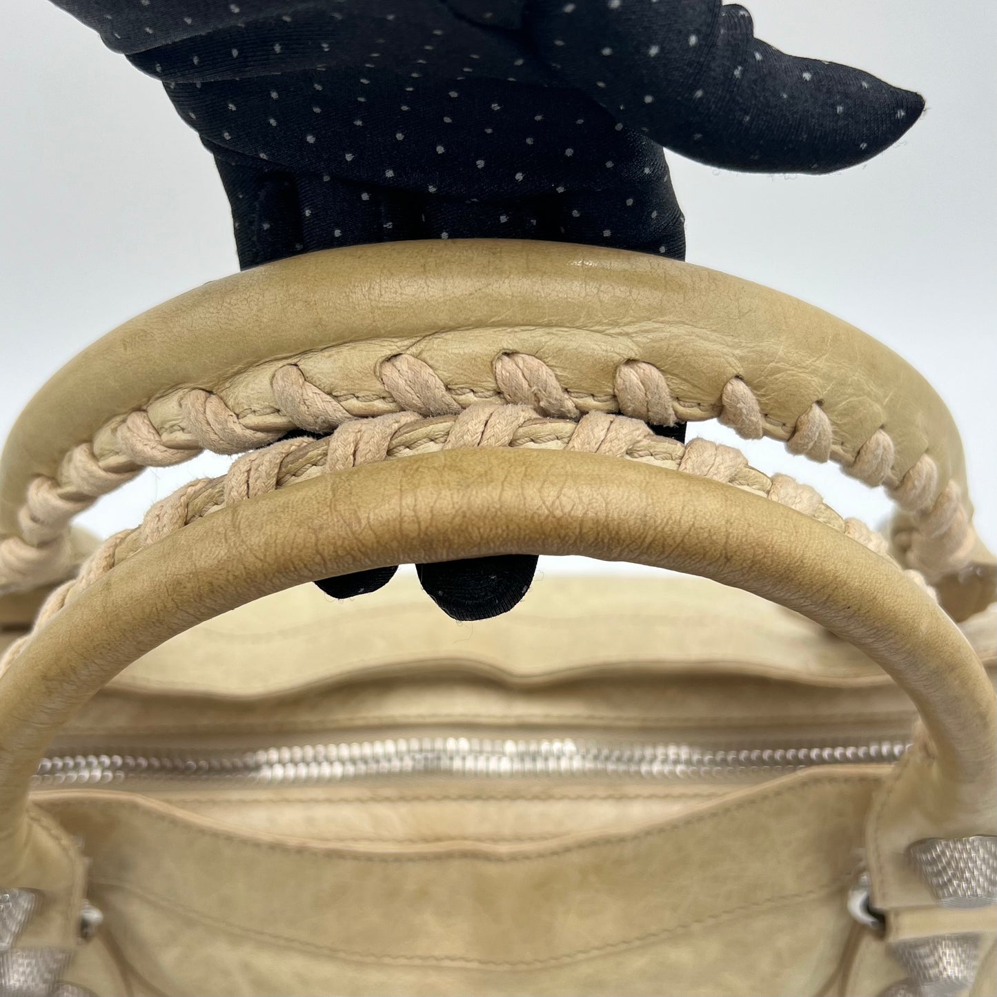 Balenciaga Light Beige Lambskin Giant 21 City Bag SHW