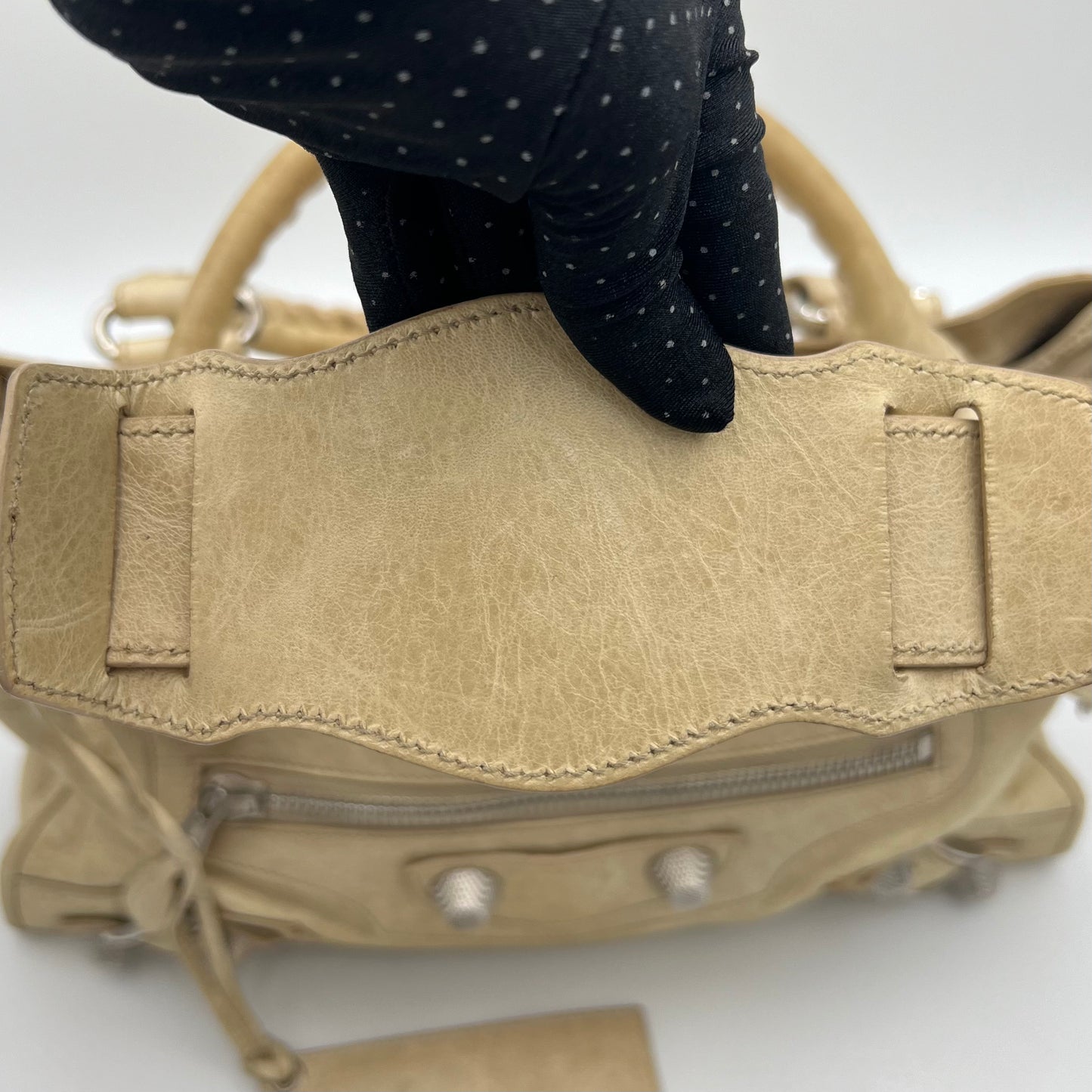 Balenciaga Light Beige Lambskin Giant 21 City Bag SHW