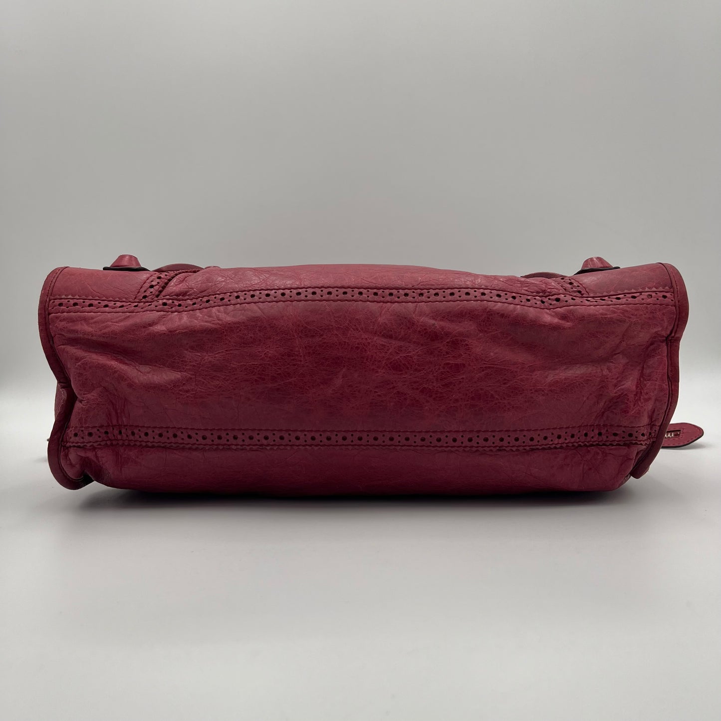 Balenciaga Burgundy Motocross City Giant Brogues Leather Bag