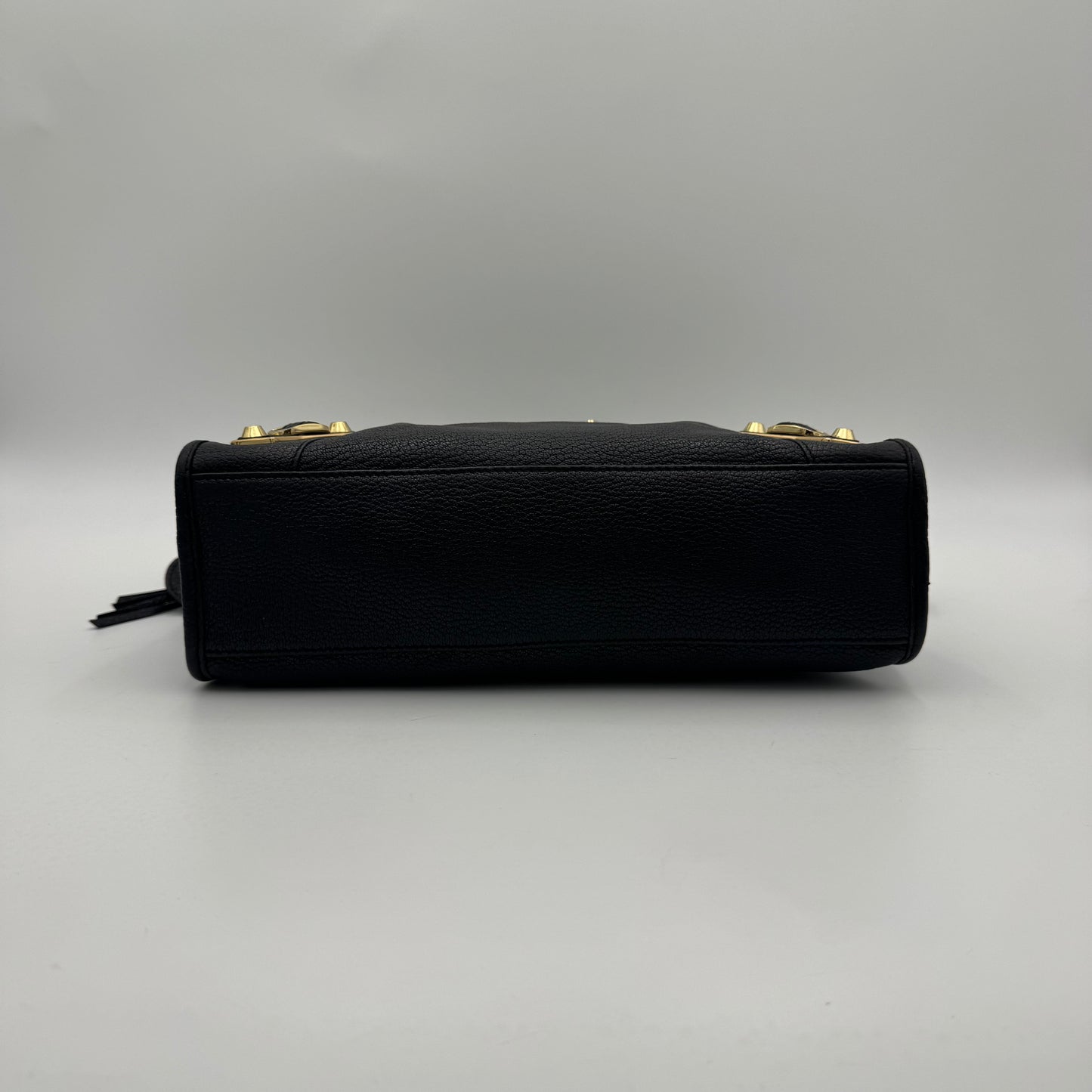 Balenciaga Black Leather Metallic Edge Small City Bag
