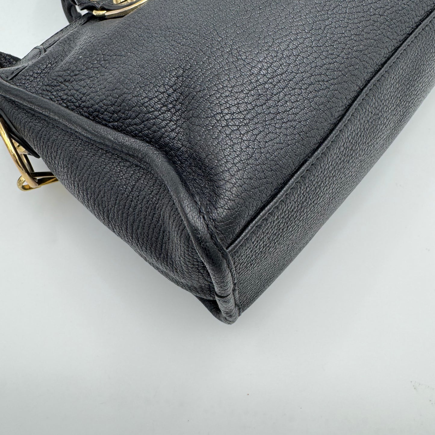 Balenciaga Black Leather Metallic Edge Small City Bag