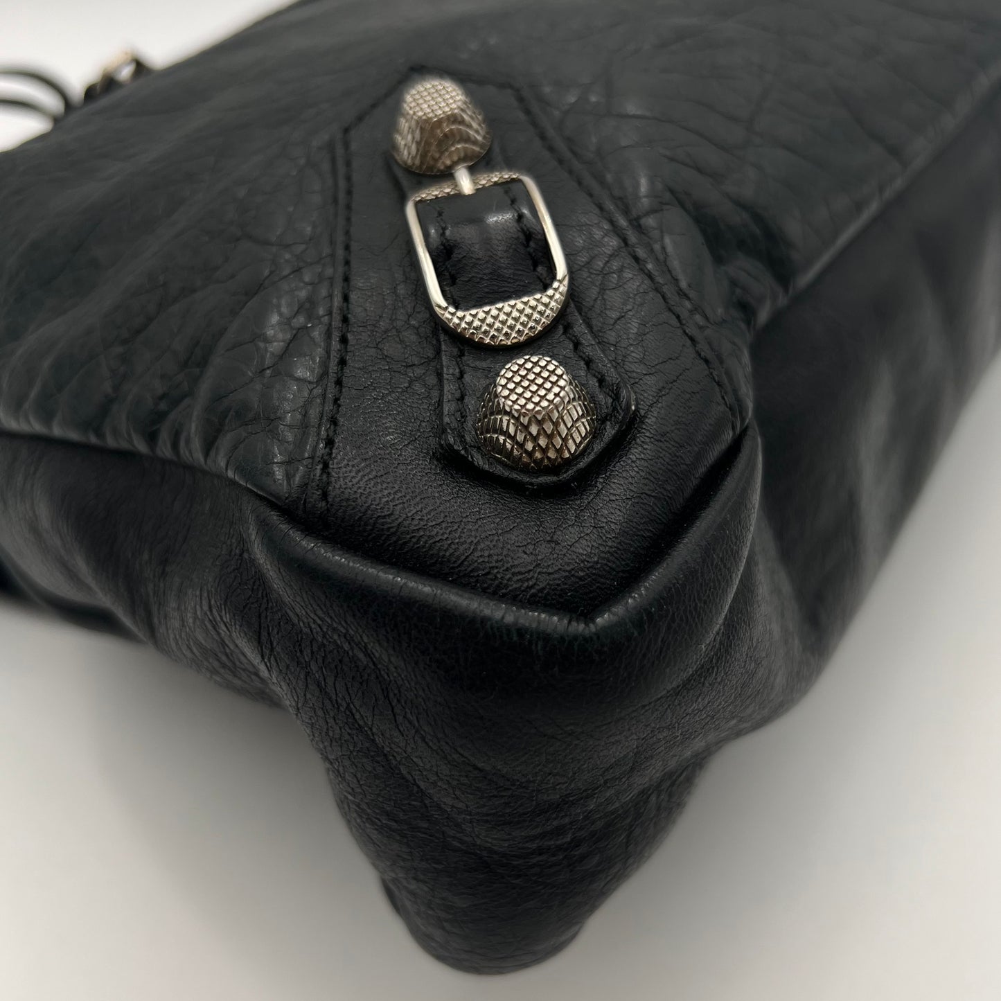 Balenciaga Black Lambskin Giant 12 Town Bag SHW
