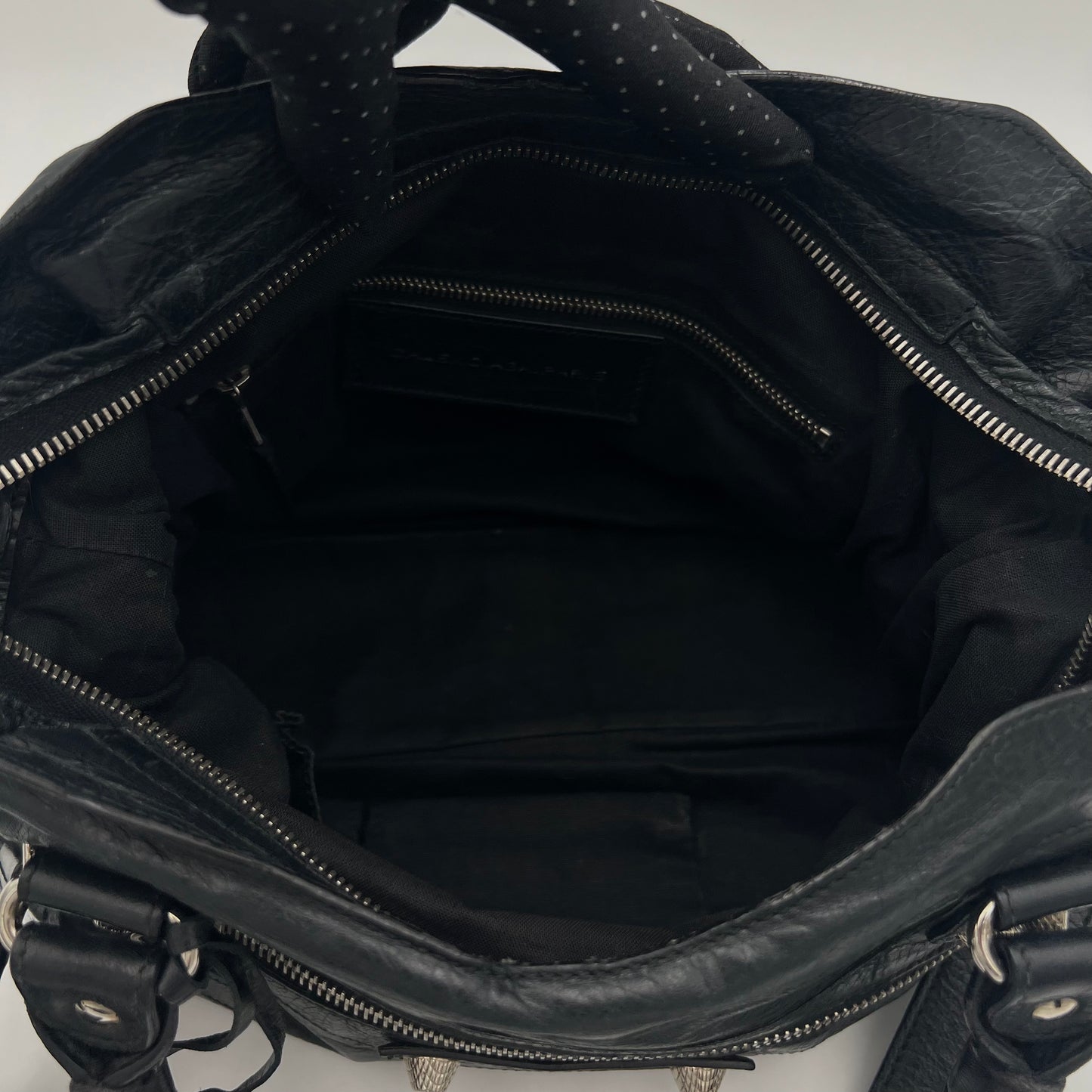 Balenciaga Black Lambskin Giant 12 Town Bag SHW