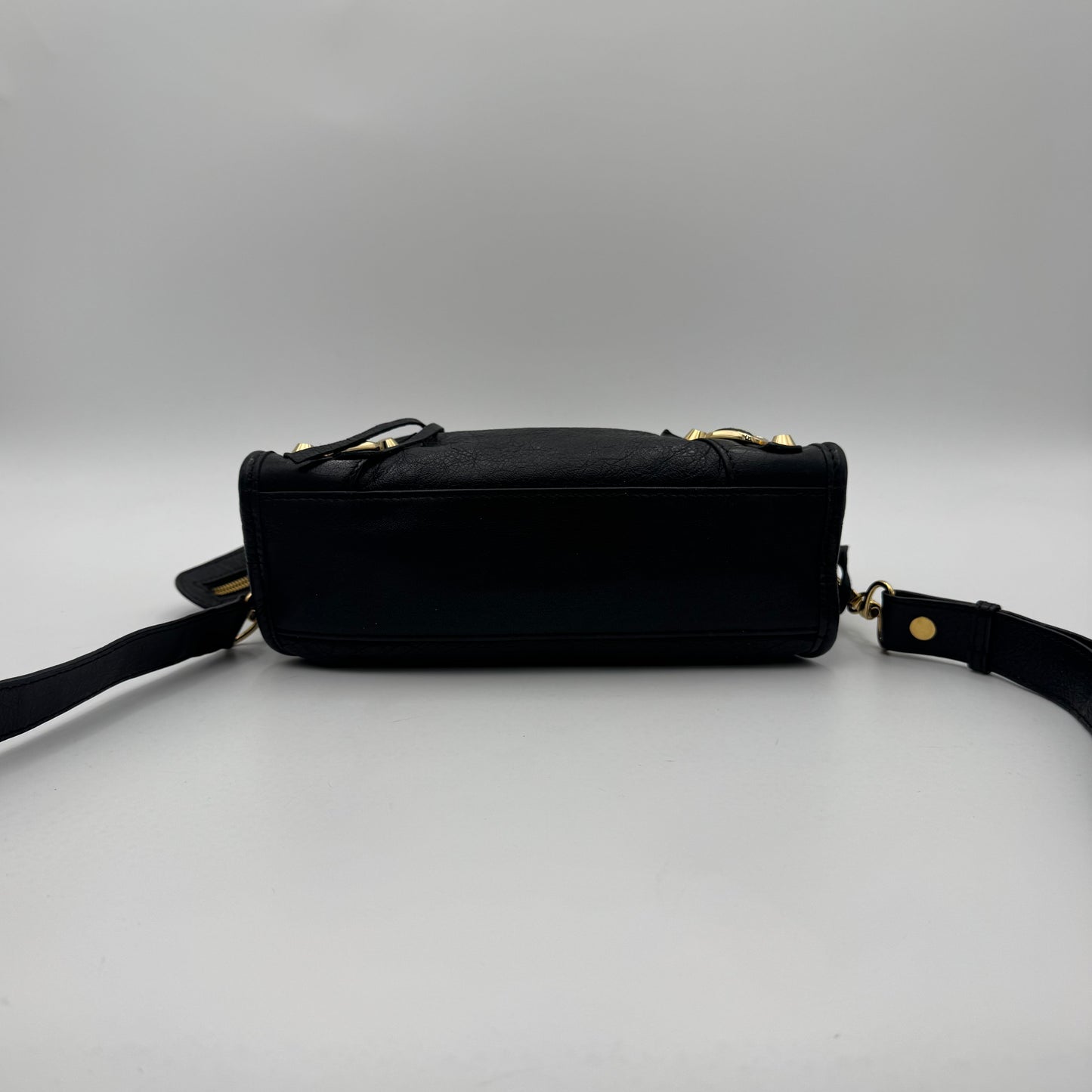 Balenciaga Black Leather Mini City GHW