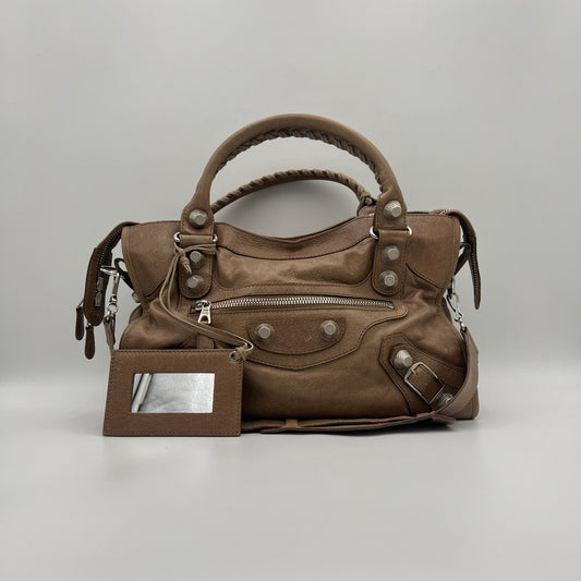 Balenciaga Seigle Beige Lambskin Giant 21 City SHW