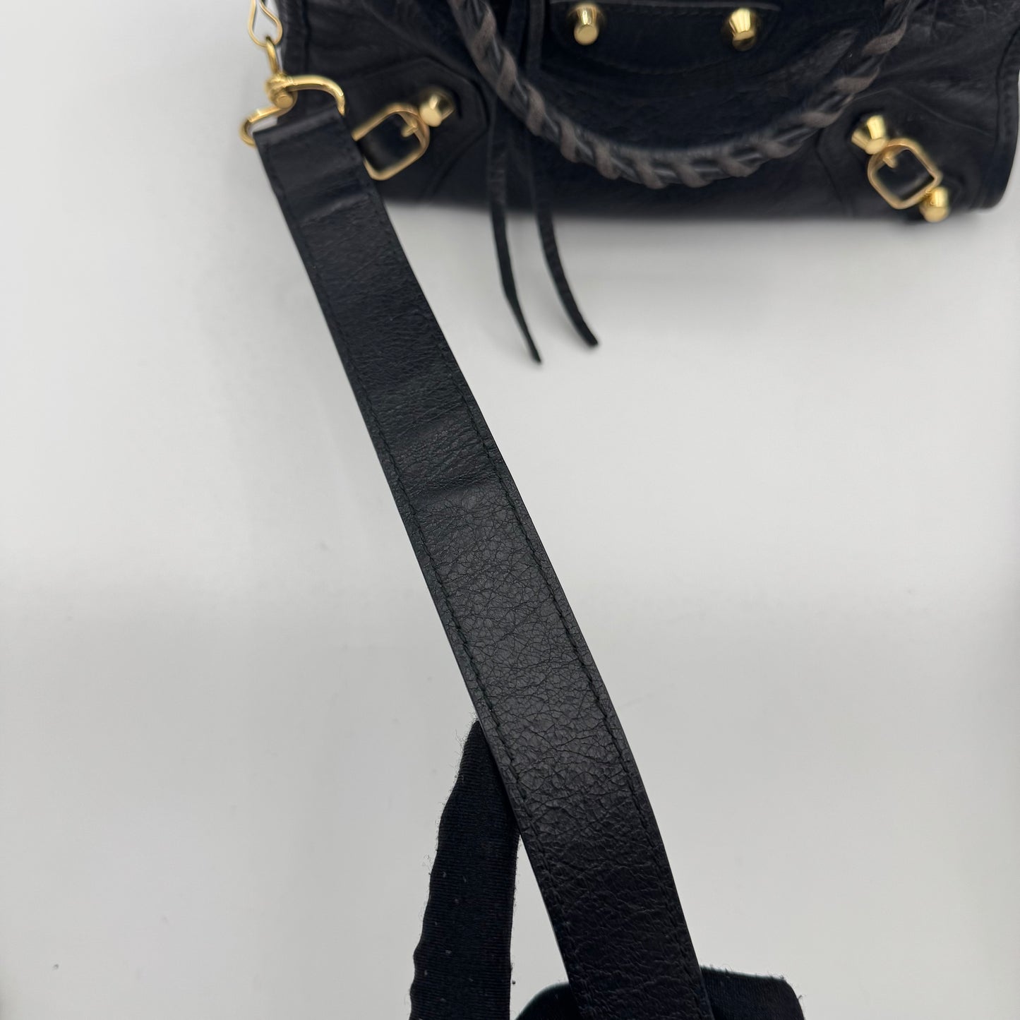 Balenciaga Black Leather Mini City GHW