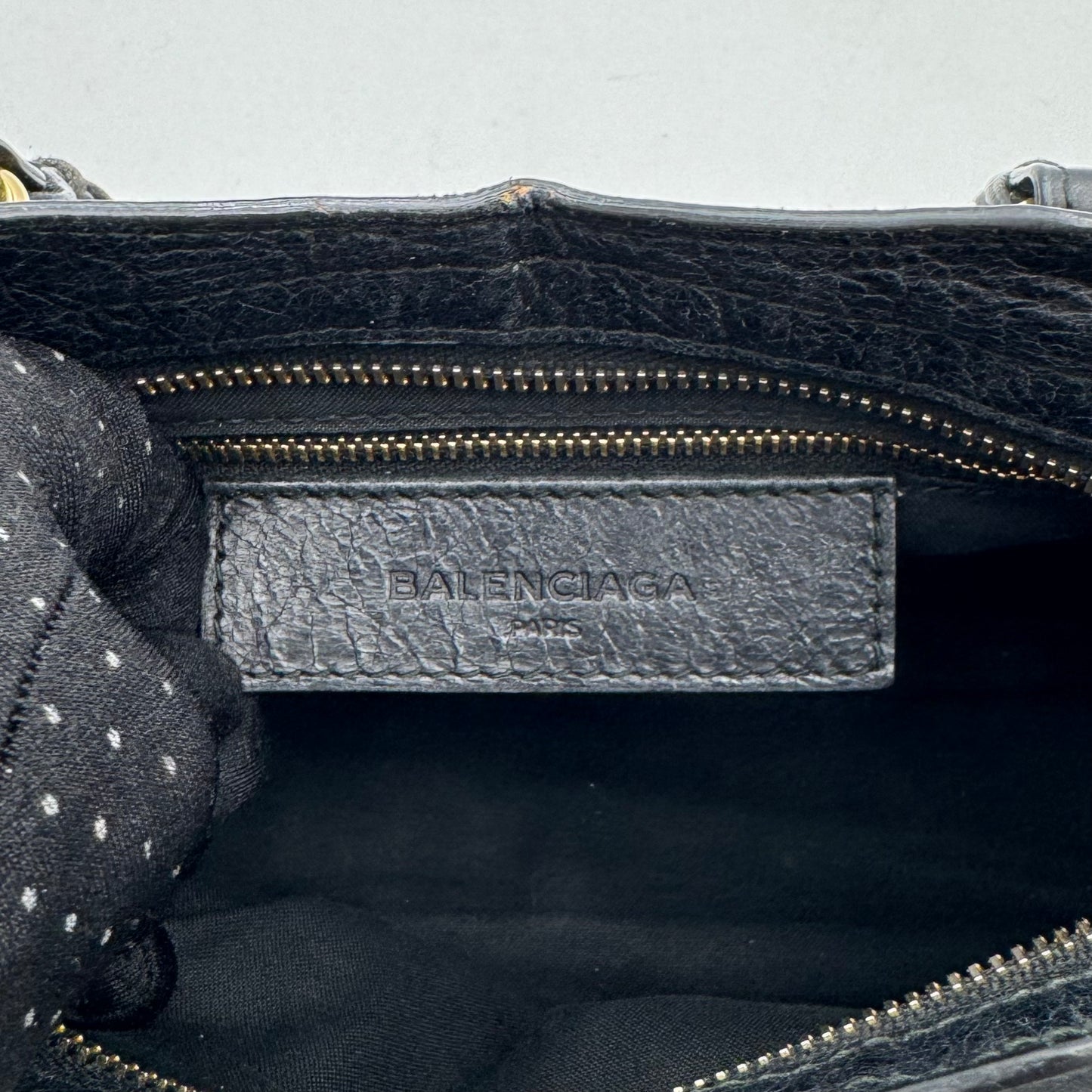 Balenciaga Black Leather Mini City GHW