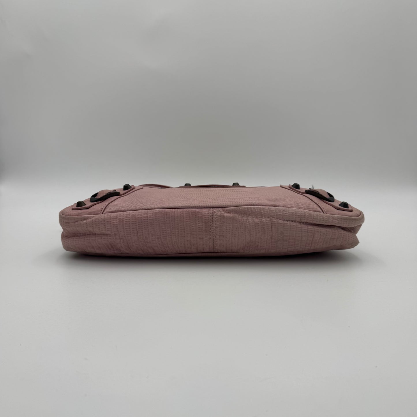Balenciaga Light Pink Lizard Embossed Classic First