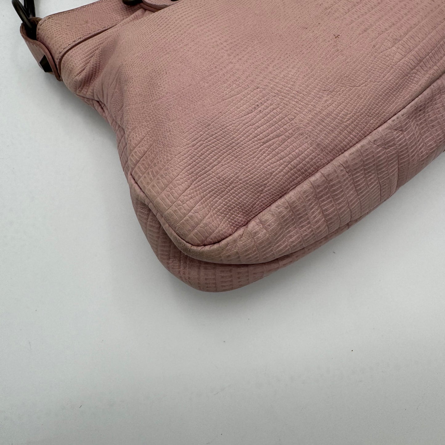 Balenciaga Light Pink Lizard Embossed Classic First