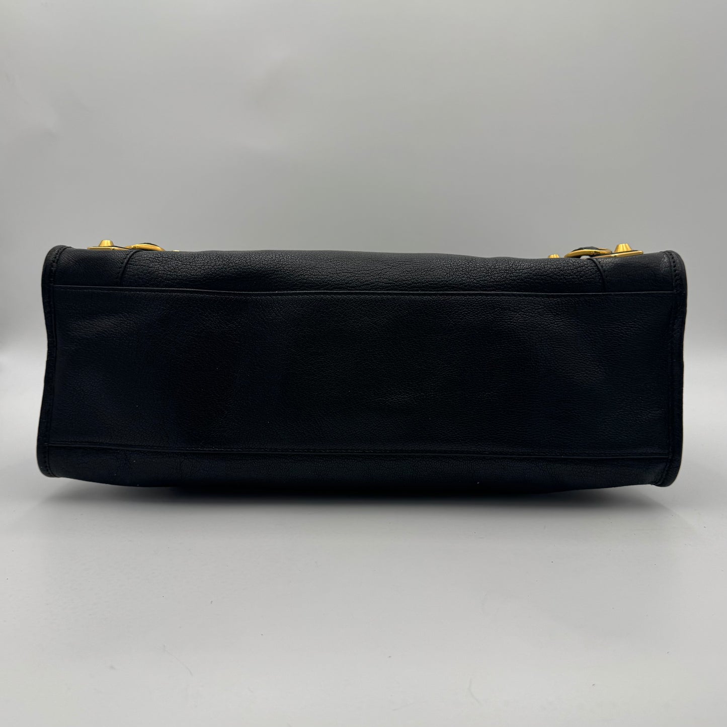 Balenciaga Black Chevre Leather Metallic Edge City GHW