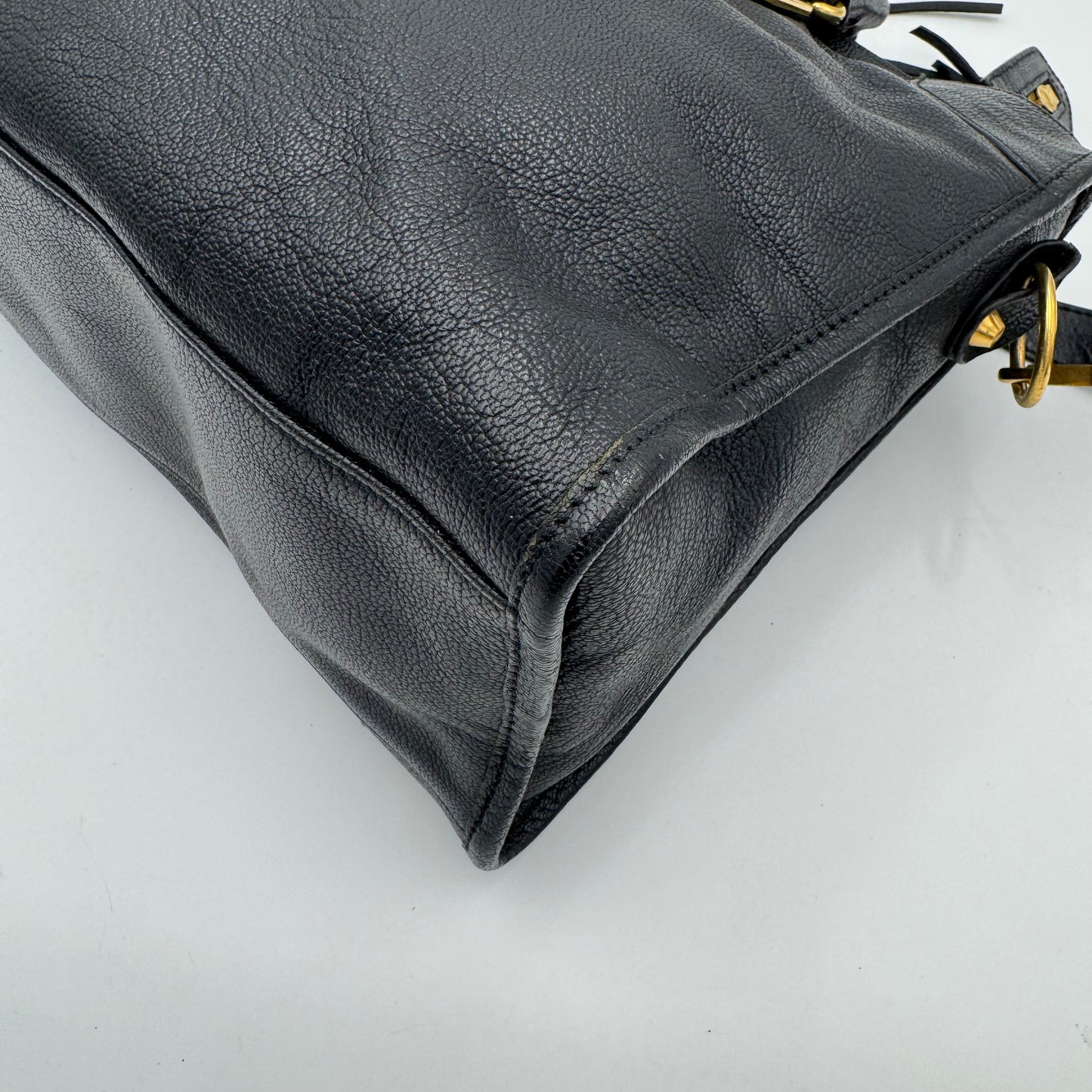 Balenciaga Black Chevre Leather Metallic Edge City GHW