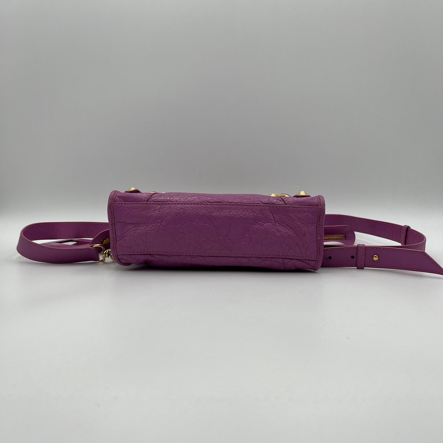 Balenciaga Pink Purple Leather Giant 12 Mini City GHW