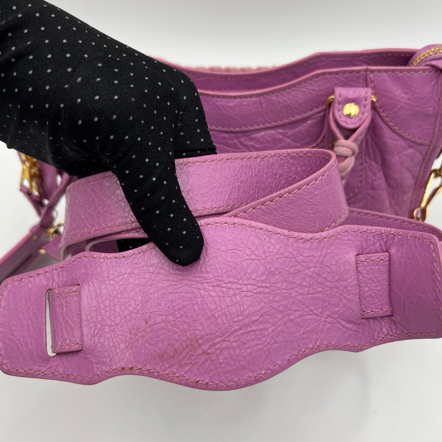 Balenciaga Pink Purple Leather Giant 12 Mini City GHW