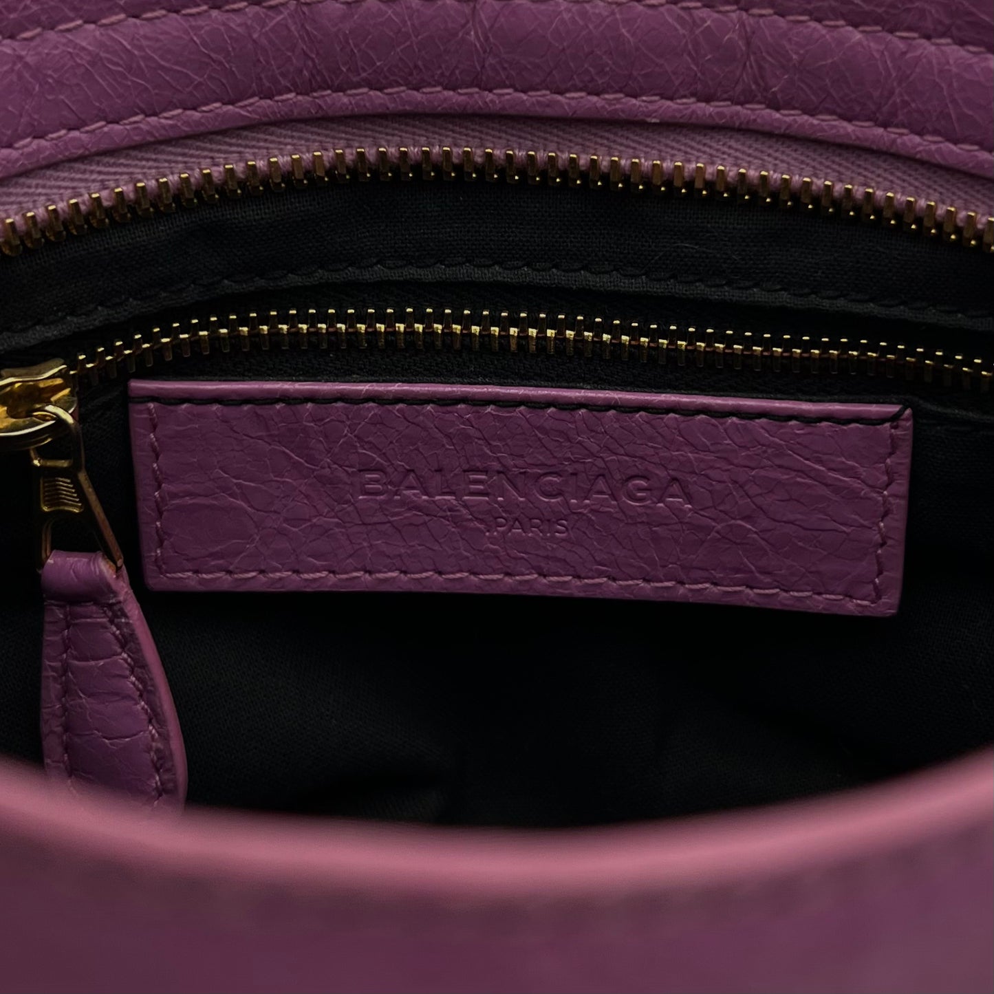 Balenciaga Pink Purple Leather Giant 12 Mini City GHW