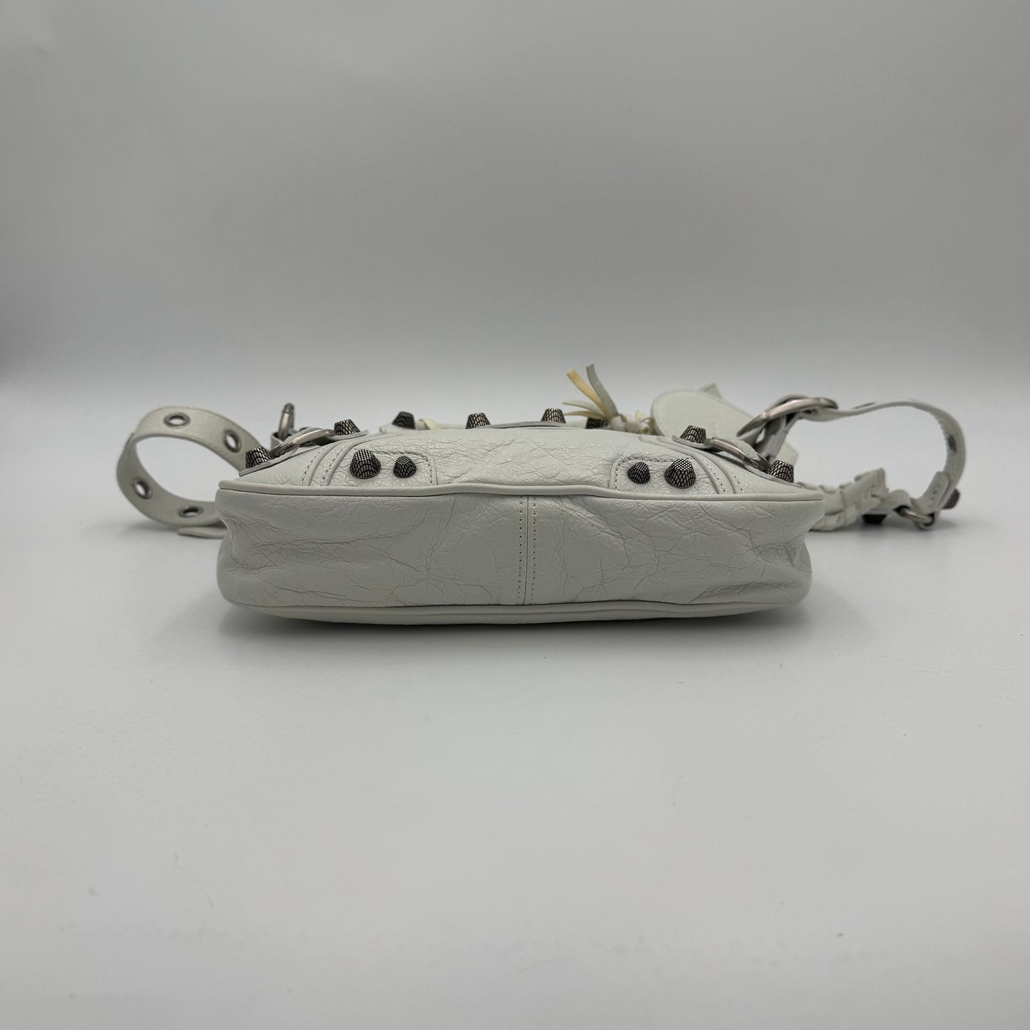 Balenciaga White Leather Small Neo Cagole SHW