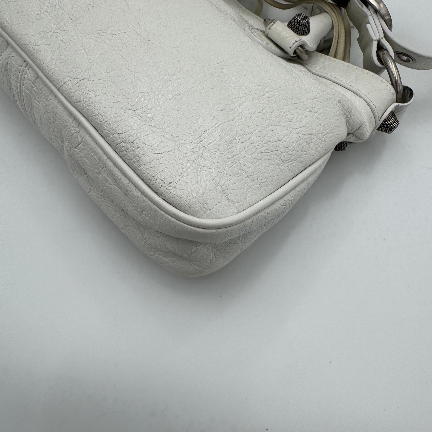 Balenciaga White Leather Small Neo Cagole SHW