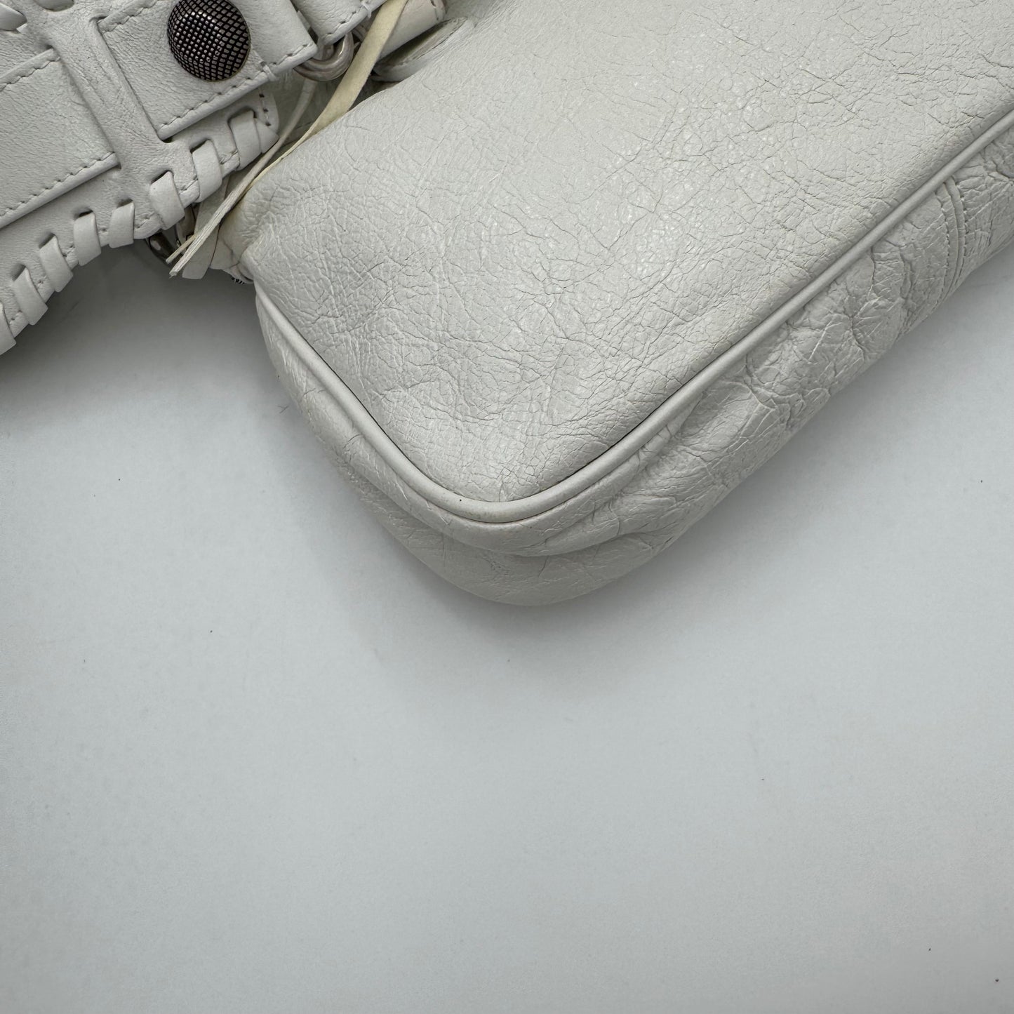 Balenciaga White Leather Small Neo Cagole SHW