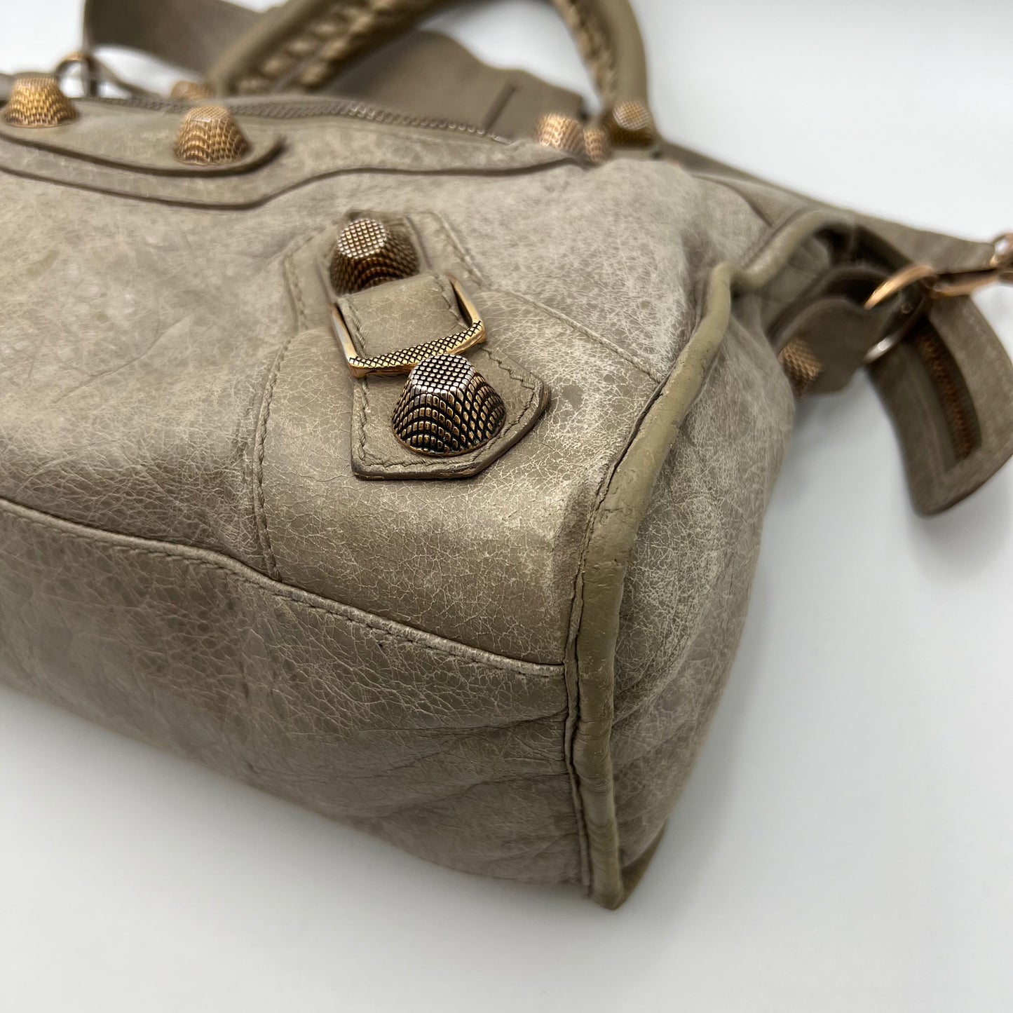 Balenciaga Light Gray Leather Giant 21 City Bag