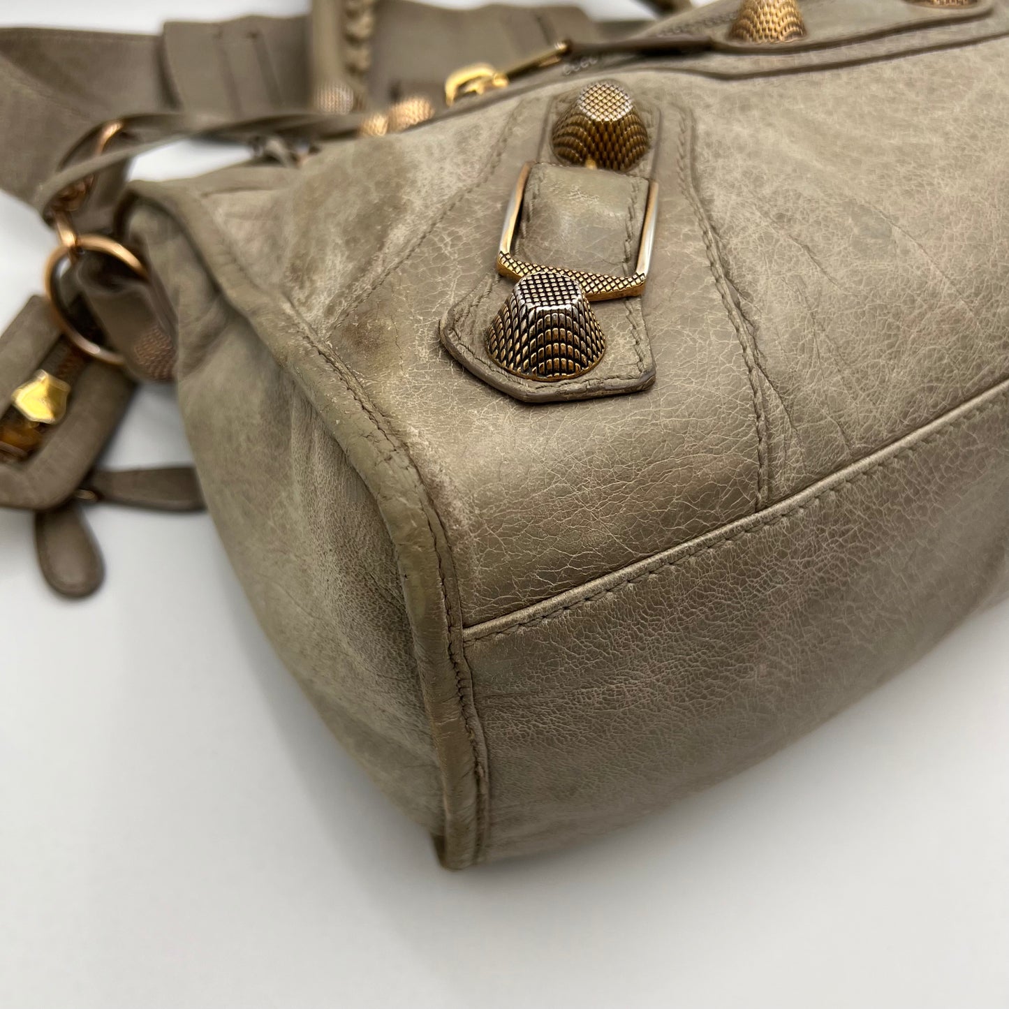 Balenciaga Light Gray Leather Giant 21 City Bag