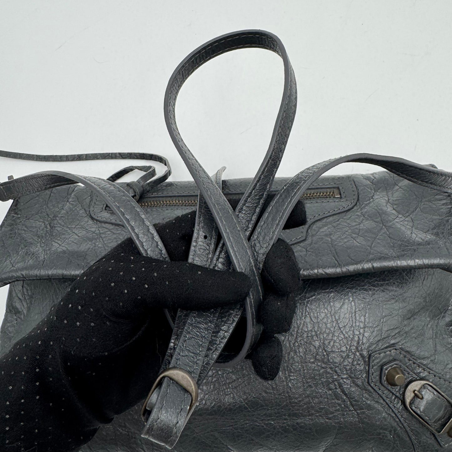 Balenciaga Gray Leather Envelope Clutch