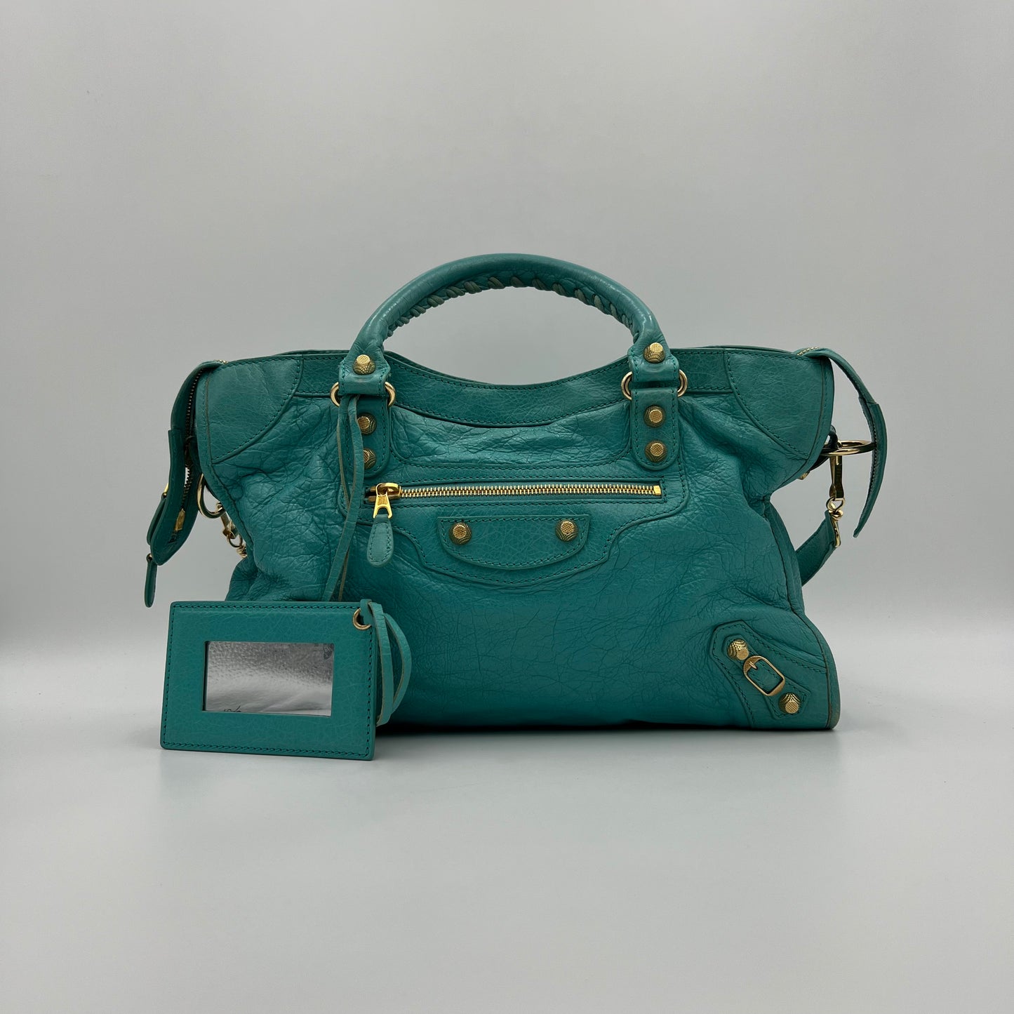 Balenciaga Turquoise Leather Giant 12 City Bag GHW