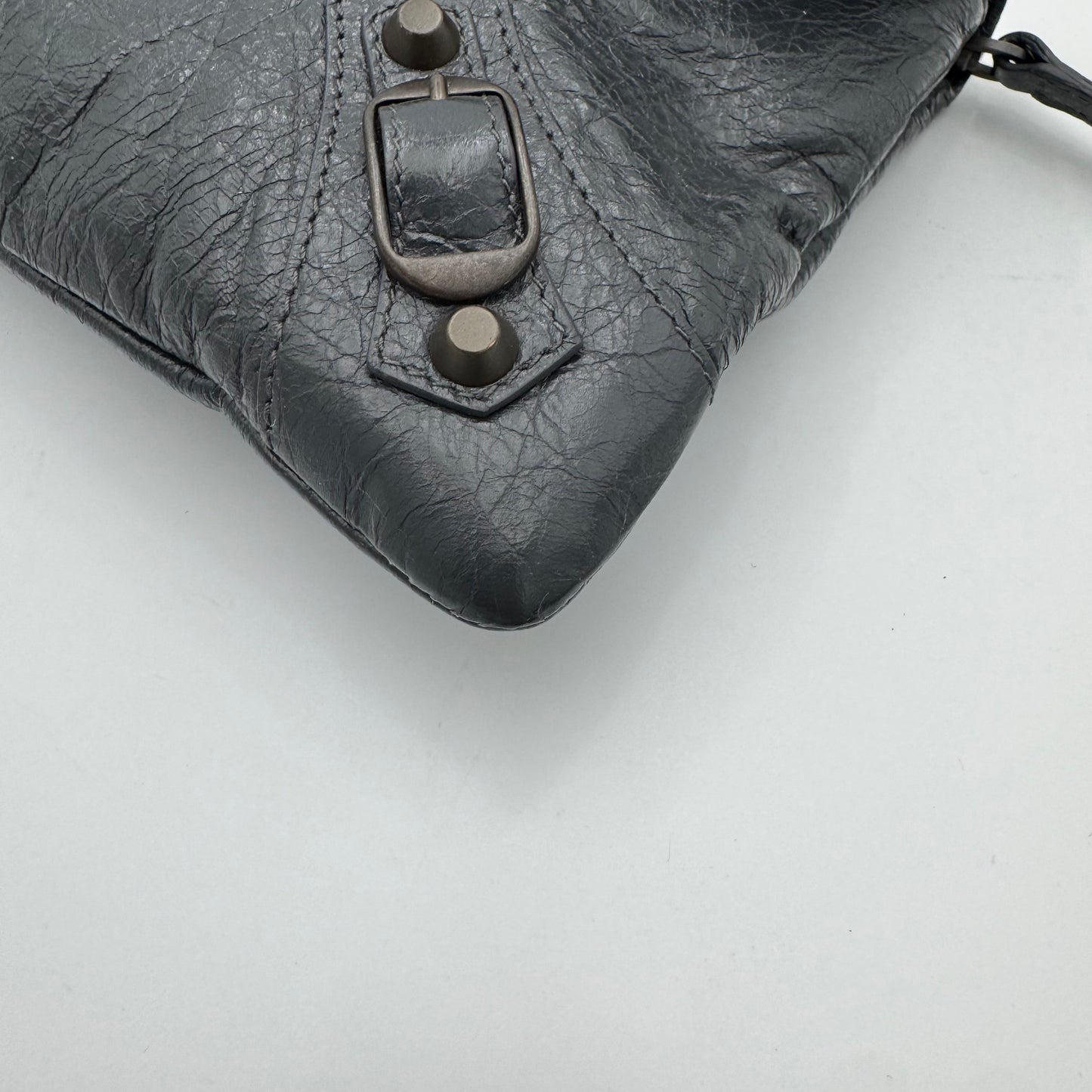 Balenciaga Gray Leather Envelope Clutch