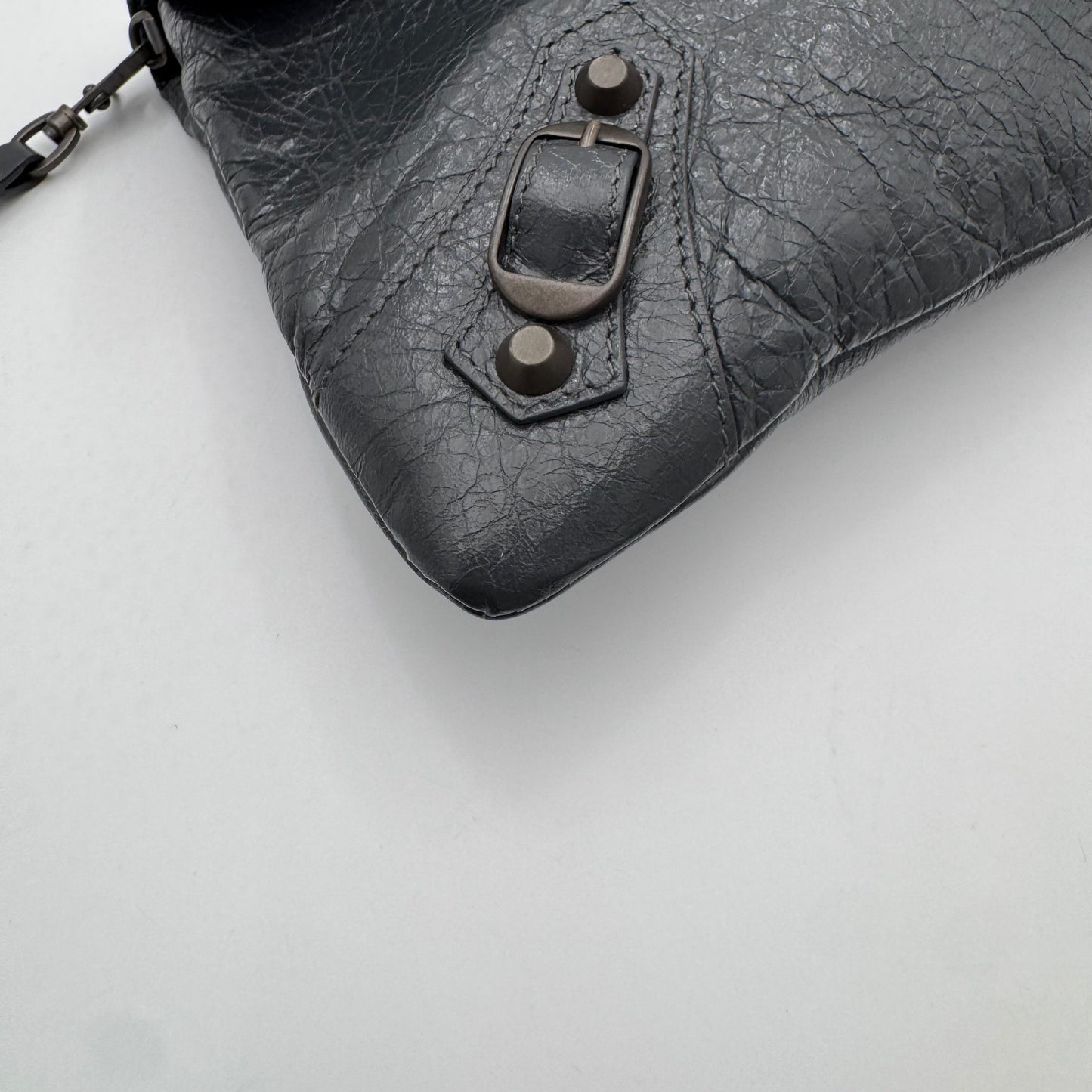 Balenciaga Gray Leather Envelope Clutch