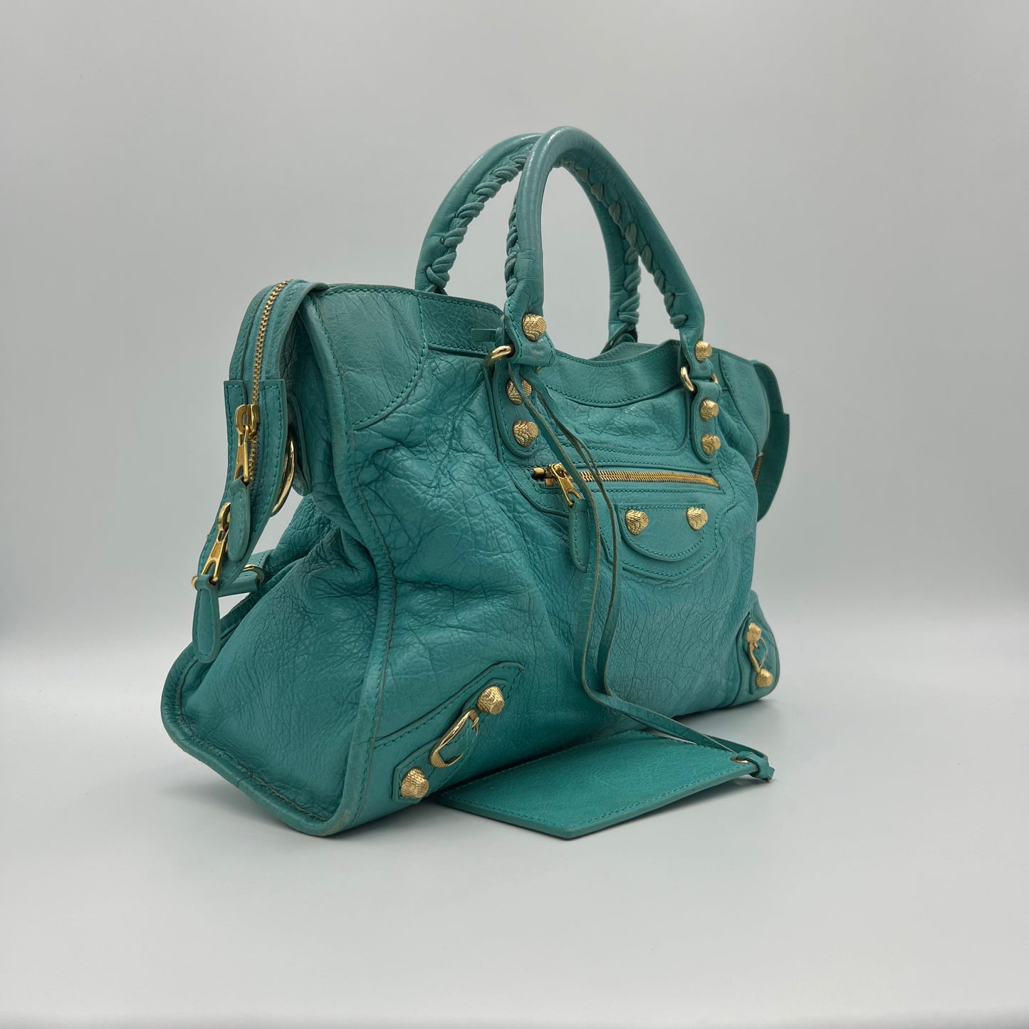 Balenciaga Turquoise Leather Giant 12 City Bag GHW