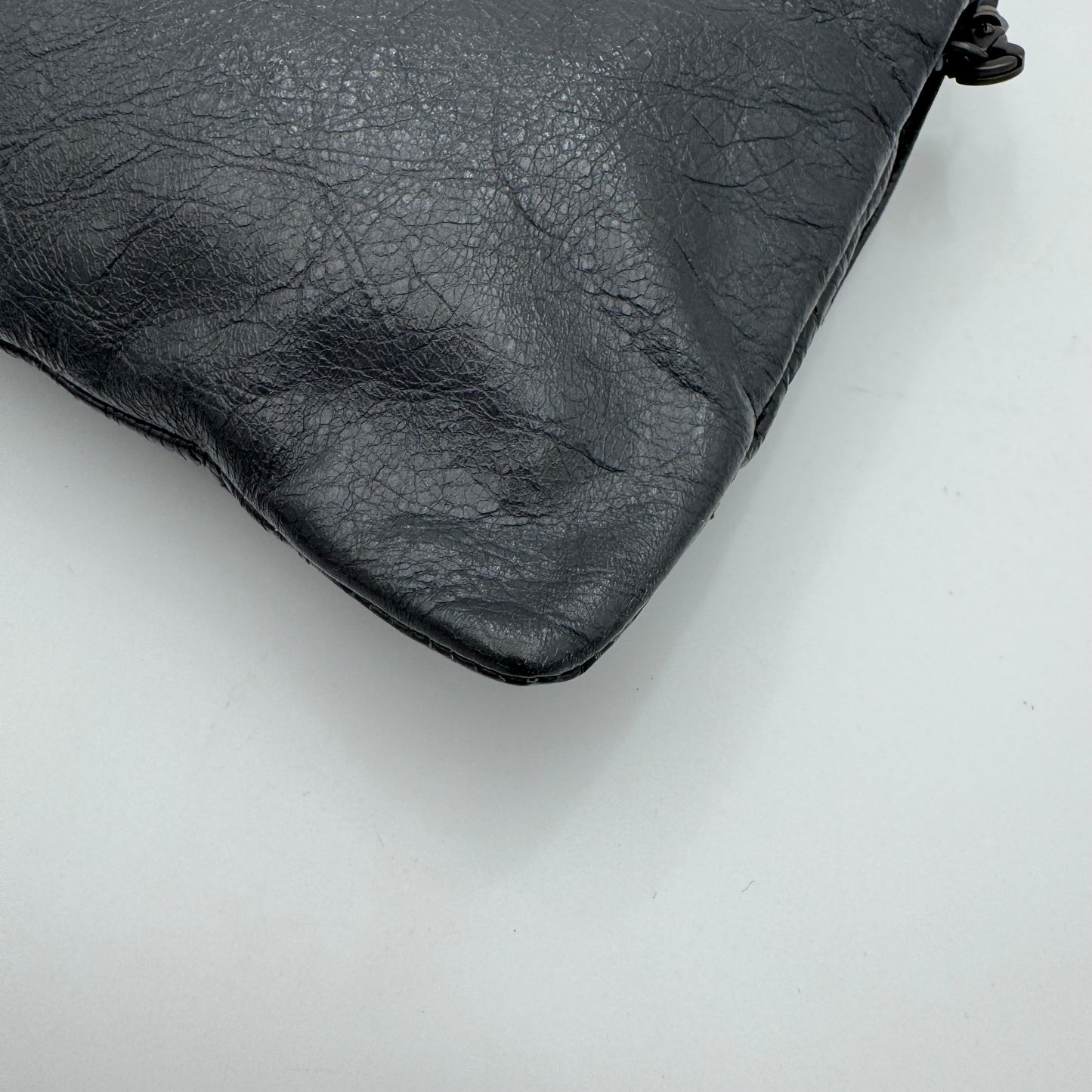 Balenciaga Gray Leather Envelope Clutch